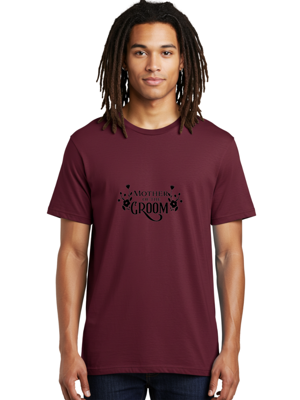 Mother-Of-The-Groom Men'S Graphic Tee, 100% Cotton, Comfortable Casual Summer Wear, Machine Washable, Wedding Decor, Floral Design, Elegant Typography, Beautiful Flowers, Decorative Elements, Special Occasion, Groom'S Mother Aad024