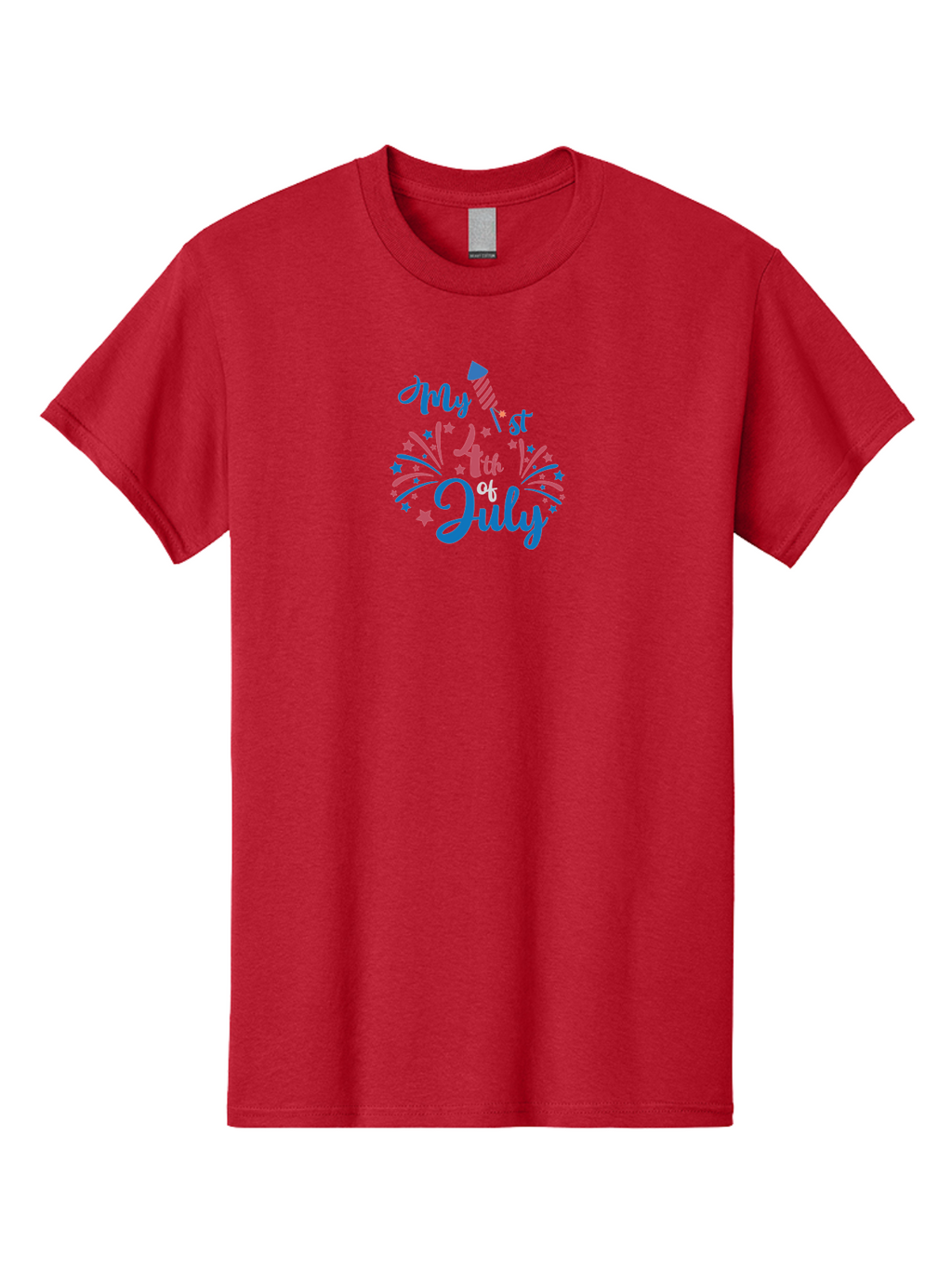 My-1St-4Th-Of-July Men'S Graphic Tee, 100% Cotton, Comfortable Casual Summer Wear, Machine Washable, 4Th Of July Celebration, Fireworks Display, Festive Atmosphere, Baby'S First 4Th Of July, Independence Day, Holiday Cheer, Patriotic Theme, Aad032