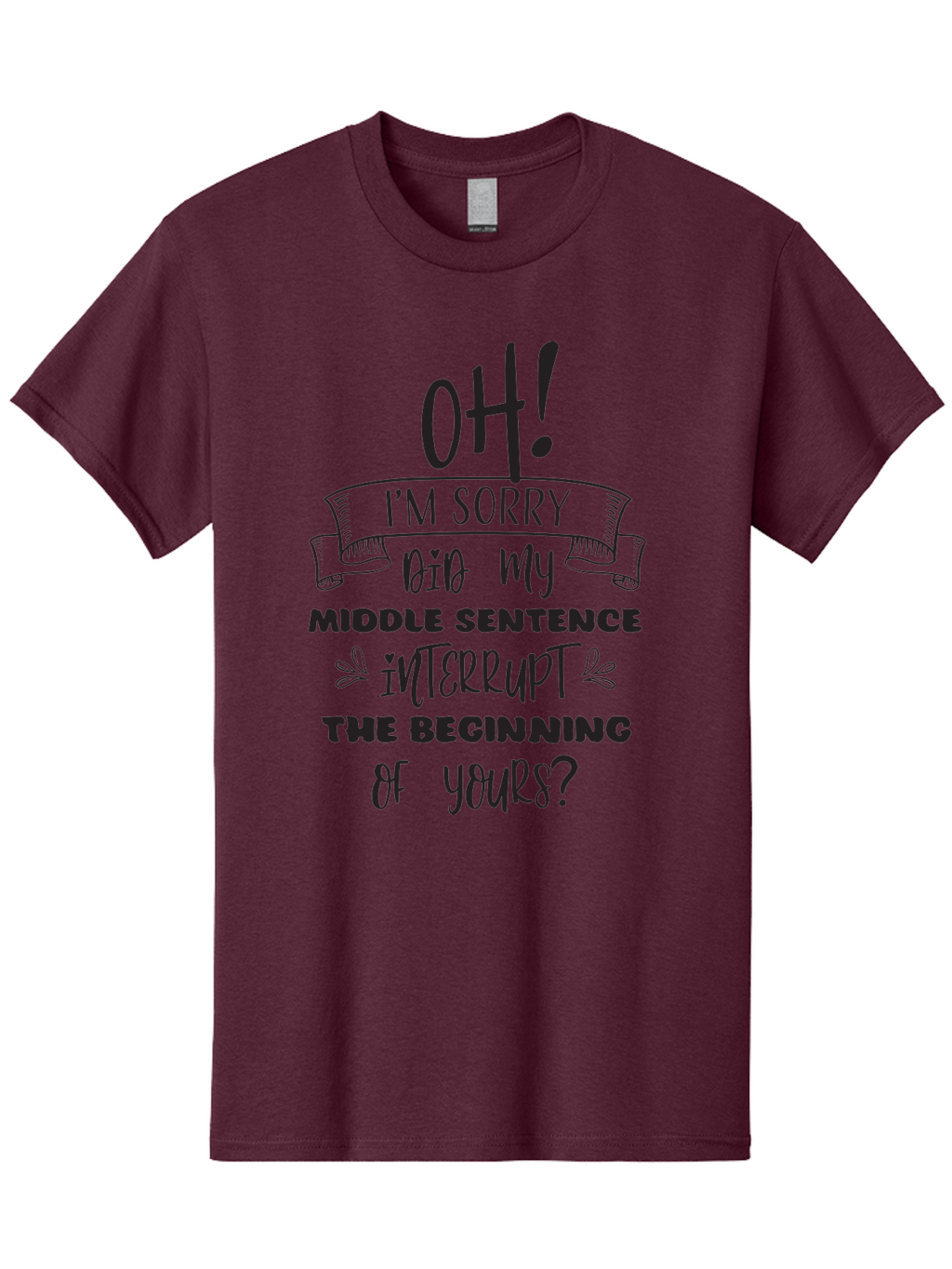Oh-I-M-Sorry Men'S Graphic Tee, 100% Cotton, Comfortable Casual Summer Wear, Machine Washable, Humorous Quote, Funny Saying, Apology Message, Witty Remark, Playful Banter, Sarcastic Humor, Clever Phrase, Conversational Humor, Amusing Quote Aad068