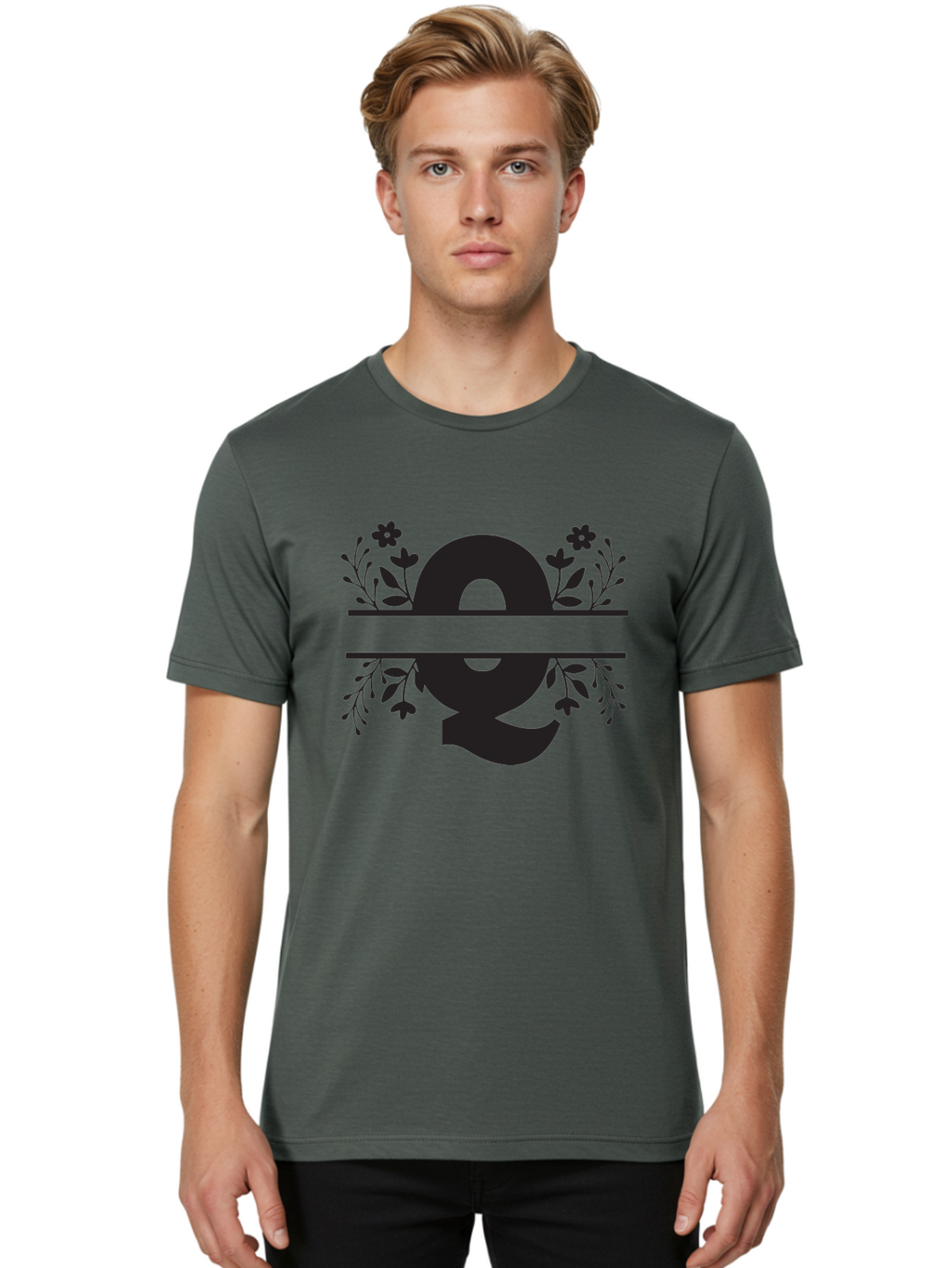 Omega-Symbol Men'S Graphic Tee, 100% Cotton, Comfortable Casual Summer Wear, Machine Washable, Omega Symbol, Greek Alphabet, Floral Elements, Greek Letter, Botanical Design, Logo Inspiration, Typography, Elegant Design, Symbolic Representation Aad070