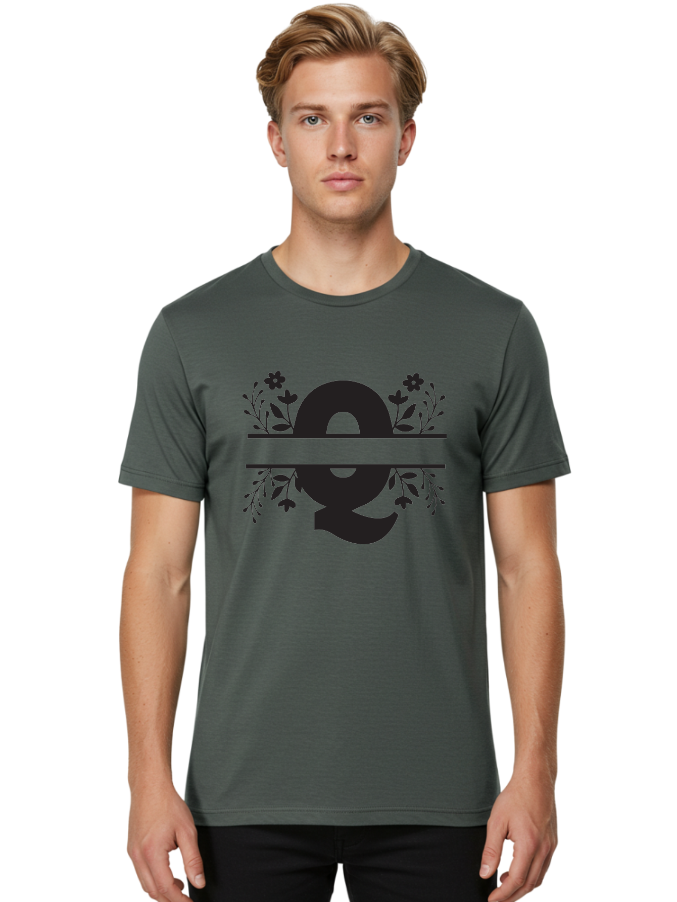 Omega-Symbol Men'S Graphic Tee, 100% Cotton, Comfortable Casual Summer Wear, Machine Washable, Omega Symbol, Greek Alphabet, Floral Elements, Greek Letter, Botanical Design, Logo Inspiration, Typography, Elegant Design, Symbolic Representation Aad070