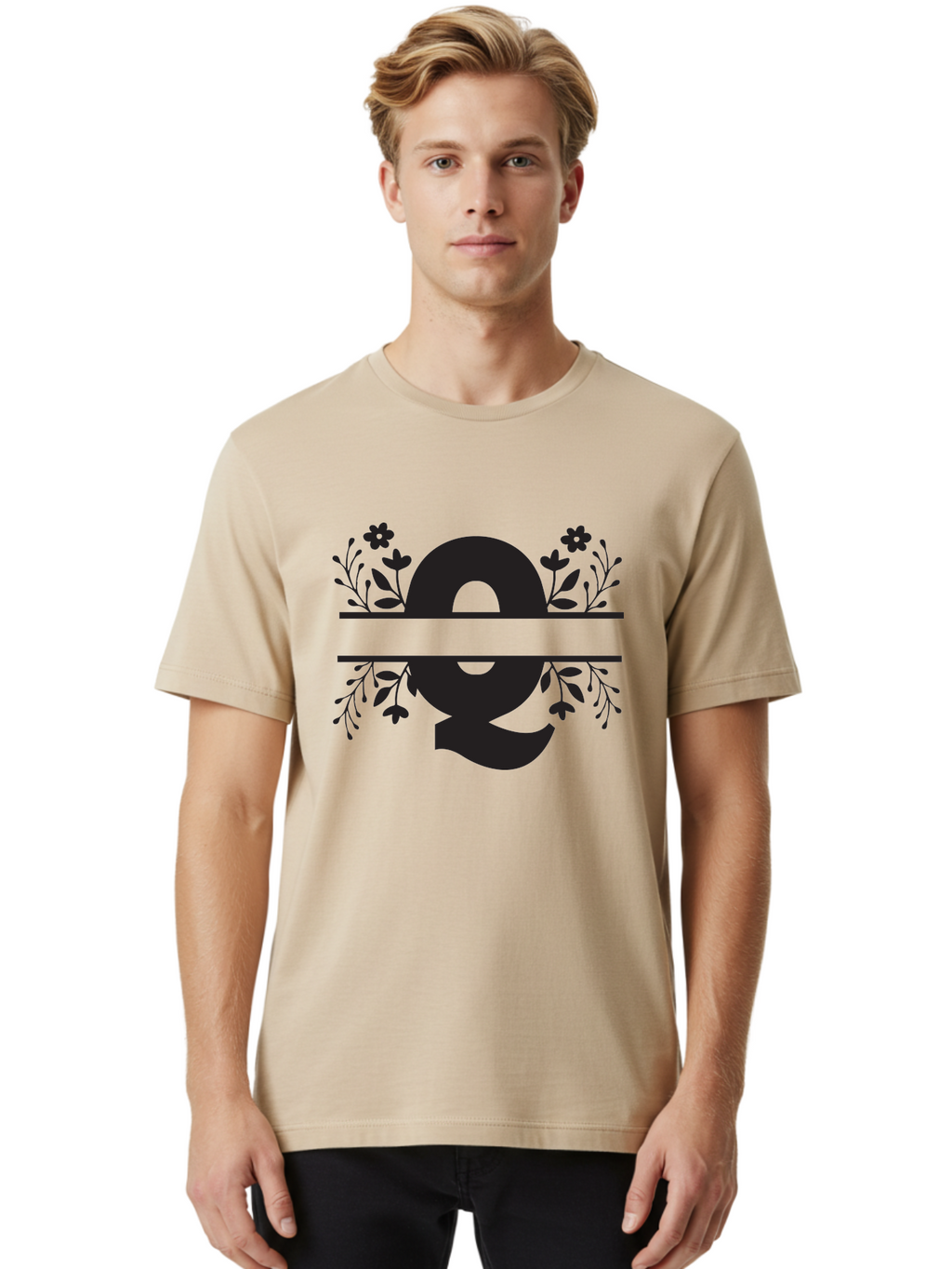 Omega-Symbol Men'S Graphic Tee, 100% Cotton, Comfortable Casual Summer Wear, Machine Washable, Omega Symbol, Greek Alphabet, Floral Elements, Greek Letter, Botanical Design, Logo Inspiration, Typography, Elegant Design, Symbolic Representation Aad070