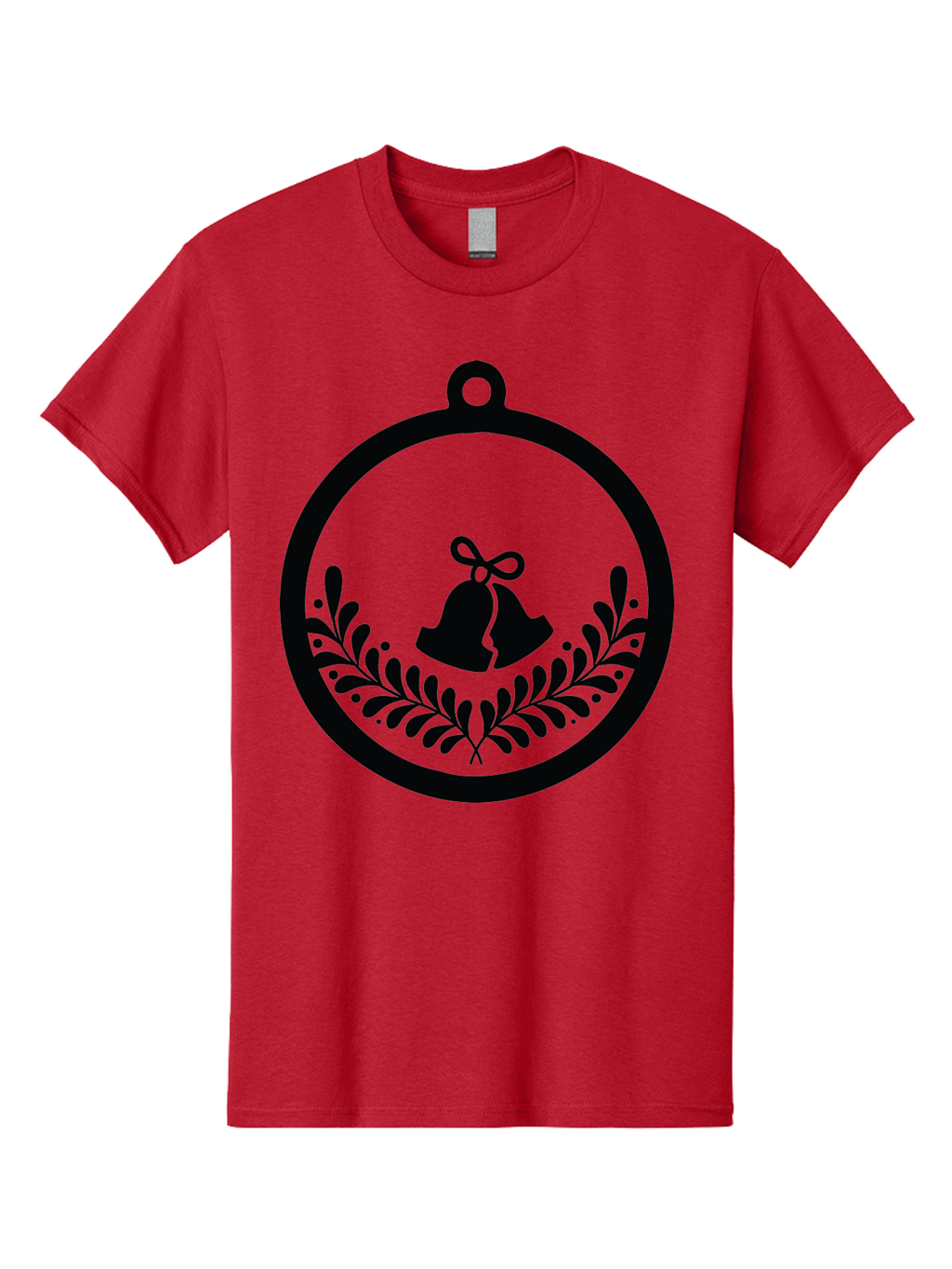 Ornament-With-Bells Men'S Graphic Tee, 100% Cotton, Comfortable Casual Summer Wear, Machine Washable, Christmas Ornament, Festive Decoration, Holiday Symbol, Decorative Bell, Floral Design, Winter Theme, Seasonal Decor Aad074