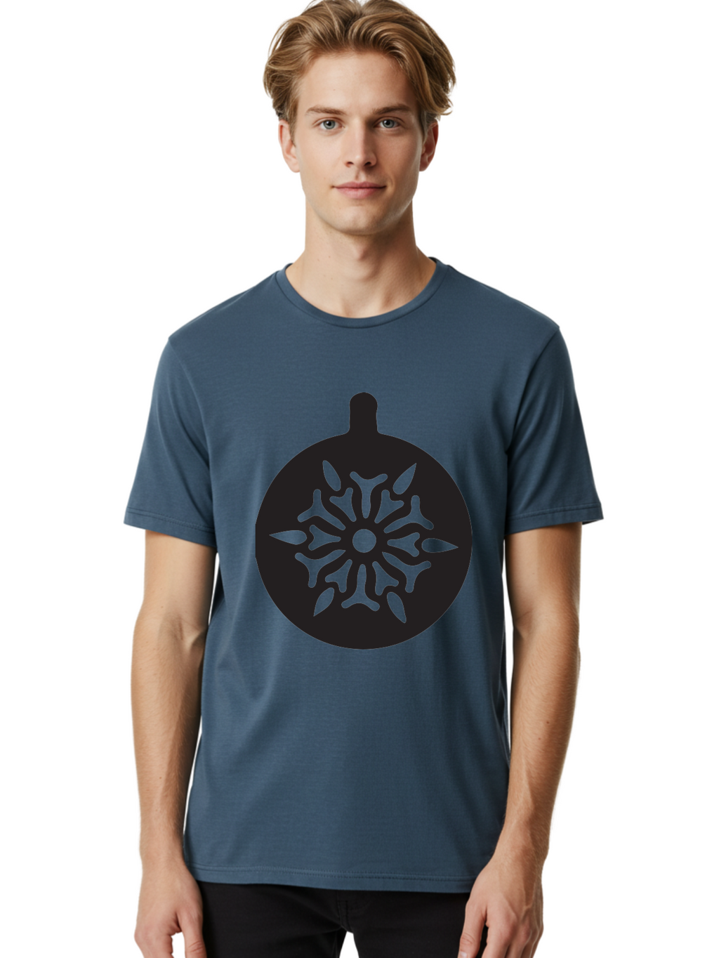 Ornament Men'S Graphic Tee, 100% Cotton, Comfortable Casual Summer Wear, Machine Washable, Christmas Ornament, Snowflake Design, Festive Decor, Holiday Symbol, Winter Theme, Decorative Art, Seasonal Icon Aad075