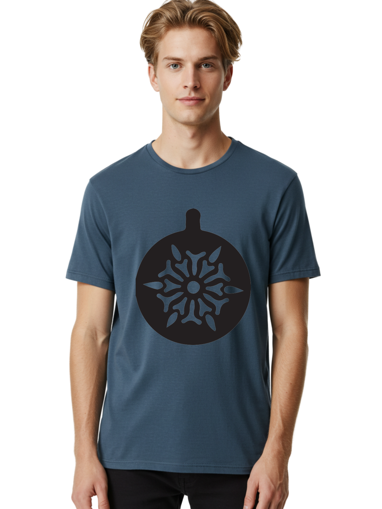 Ornament Men'S Graphic Tee, 100% Cotton, Comfortable Casual Summer Wear, Machine Washable, Christmas Ornament, Snowflake Design, Festive Decor, Holiday Symbol, Winter Theme, Decorative Art, Seasonal Icon Aad075