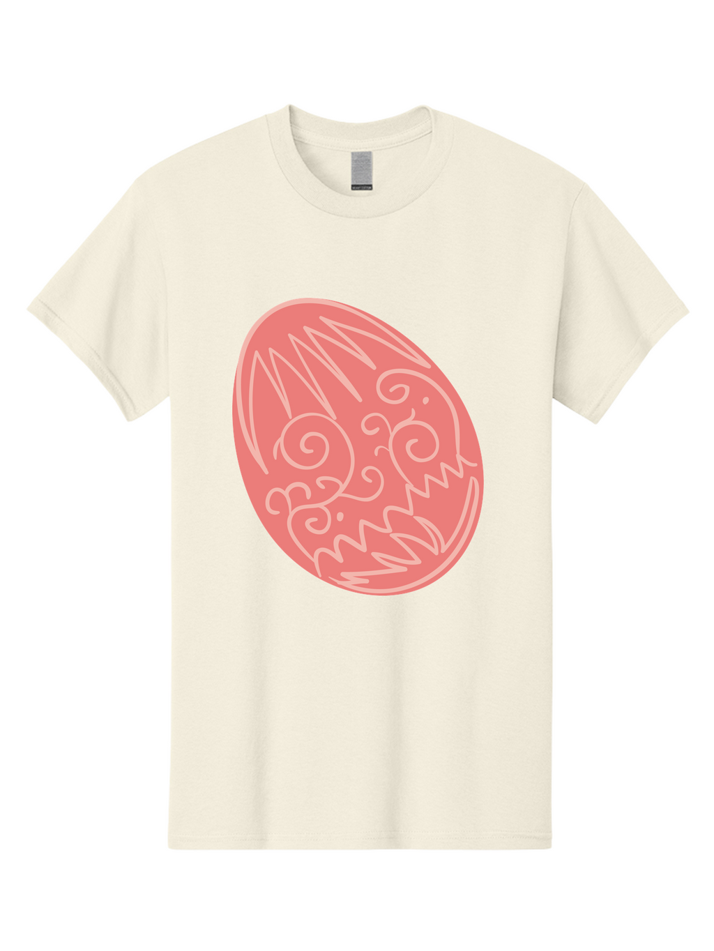Pink-Dragon-Egg Men'S Graphic Tee, 100% Cotton, Comfortable Casual Summer Wear, Machine Washable, Pink Easter Egg, Dragon Design, White Line Art, Festive Decoration, Spring Celebration, Easter Symbol, Cute Illustration Aad091
