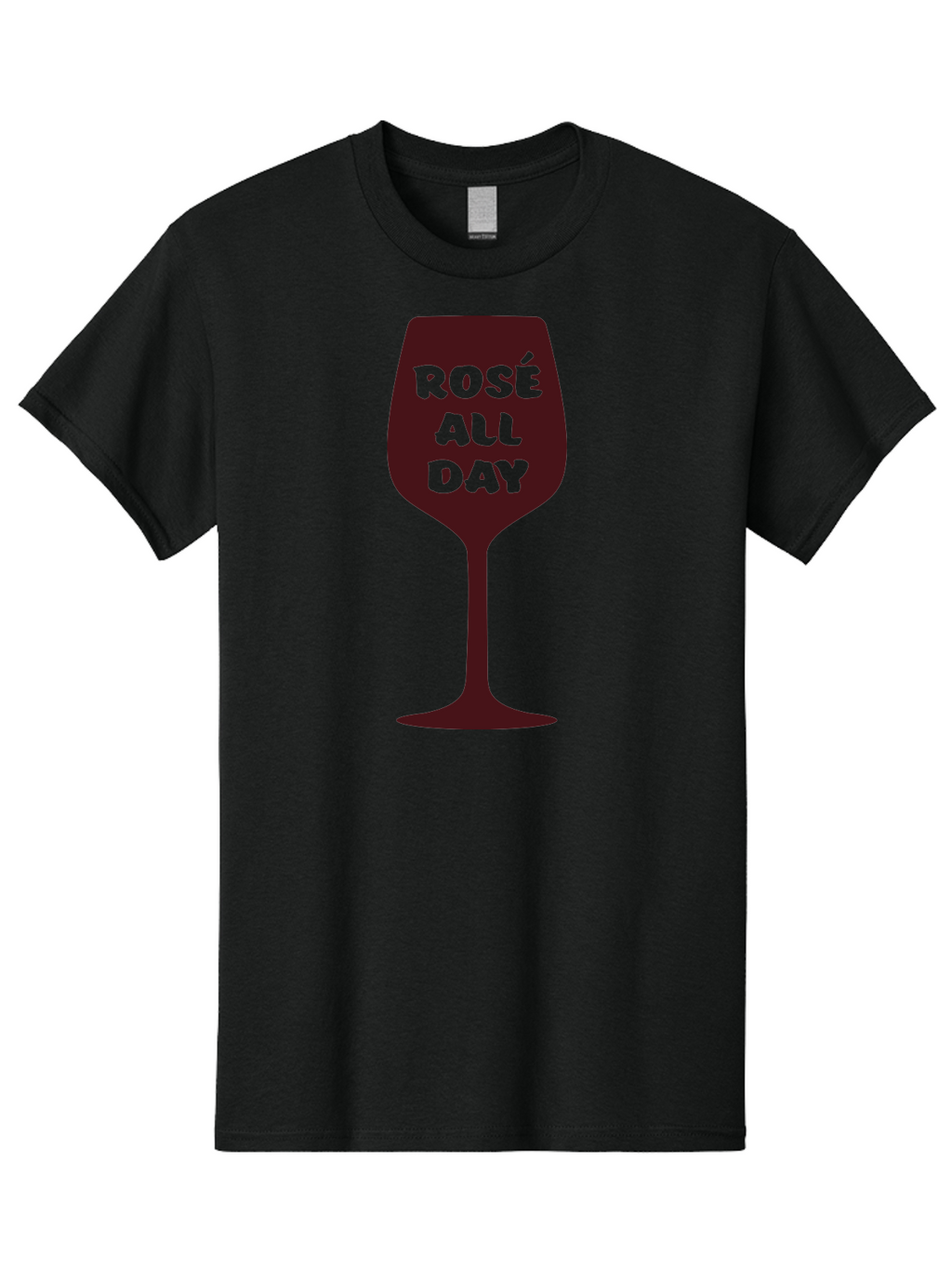 Rose-All-Day Men'S Graphic Tee, 100% Cotton, Comfortable Casual Summer Wear, Machine Washable, Wine Glass, Rose Wine, Rosé All Day, Wine Lover, Relaxed Atmosphere, Casual Drinking, Fun Phrase, Wine Culture Aad131