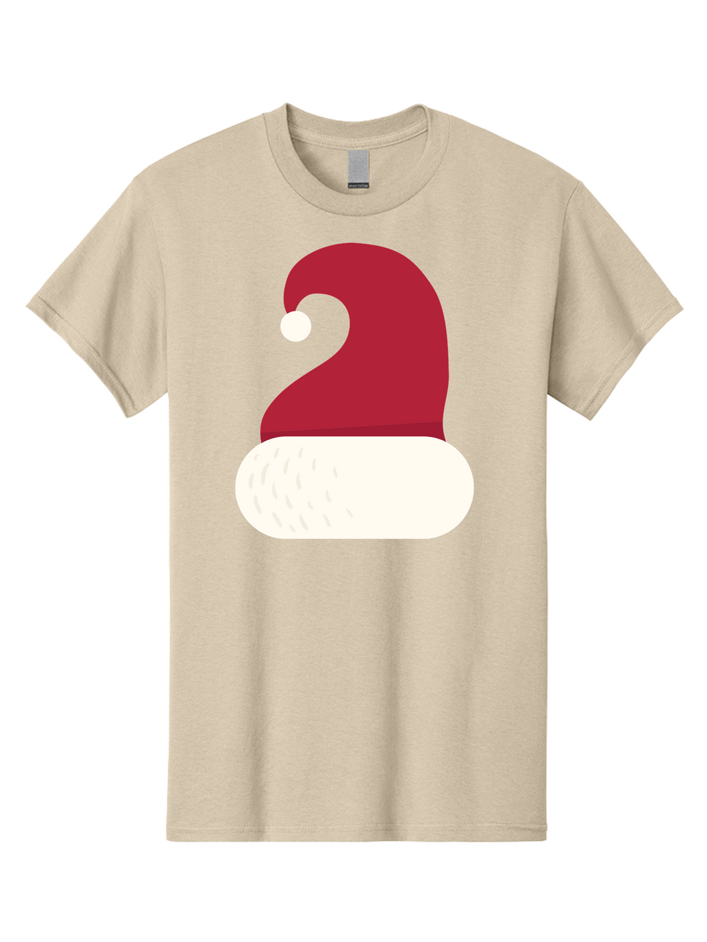 Santa-Hat Men'S Graphic Tee, 100% Cotton, Comfortable Casual Summer Wear, Machine Washable, Santa Hat, Christmas Hat, Red And White Hat, Winter Clothing, Festive Accessory, Holiday Fashion, Cartoon Style, Digital Illustration Aad135
