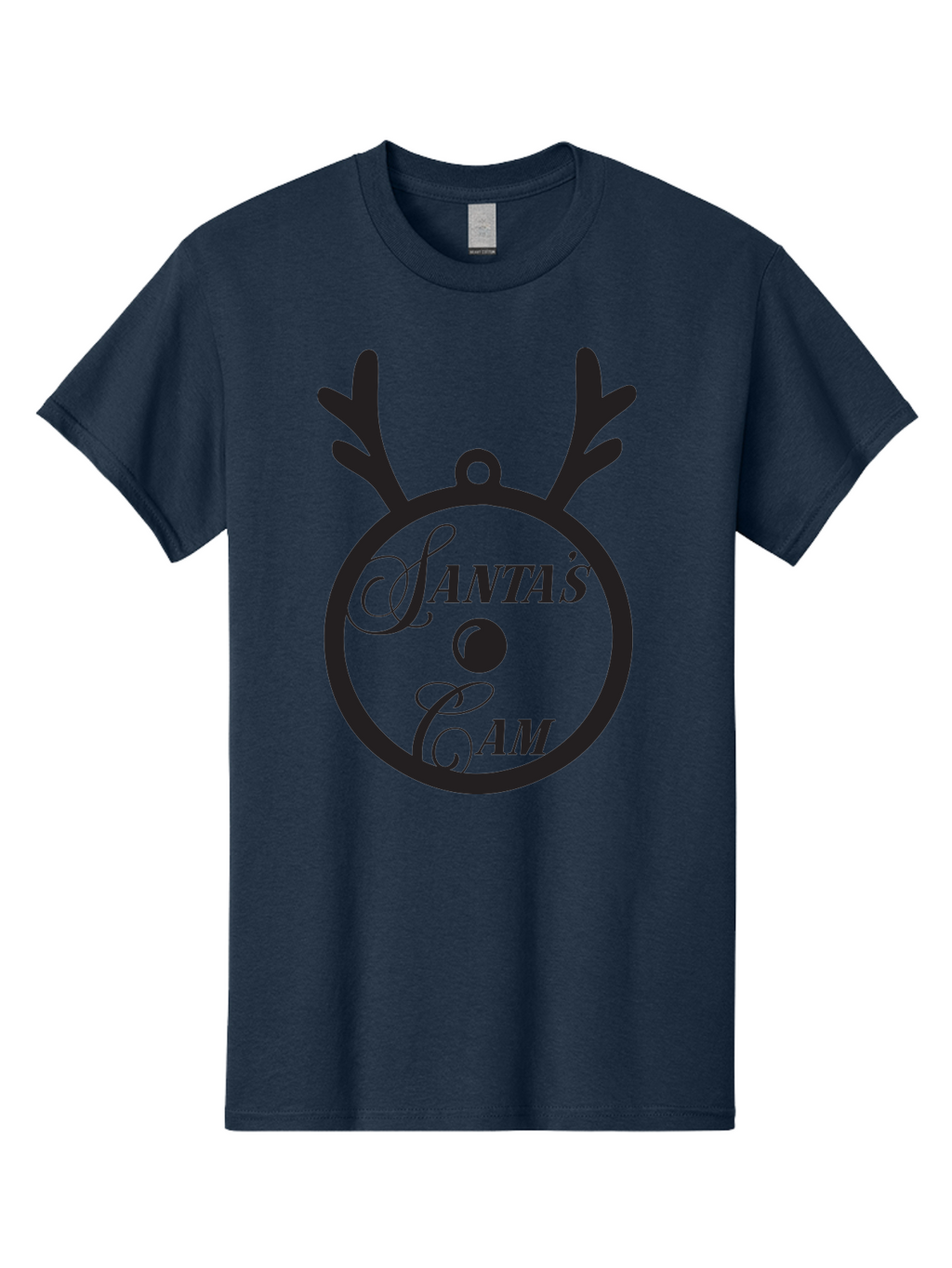 Santa-S-Cam Men'S Graphic Tee, 100% Cotton, Comfortable Casual Summer Wear, Machine Washable, Christmas Decoration, Santa'S Cam, Reindeer Antlers, Festive Design, Holiday Ornaments, Christmas Magic, Winter Wonderland, Holiday Cheer Aad136