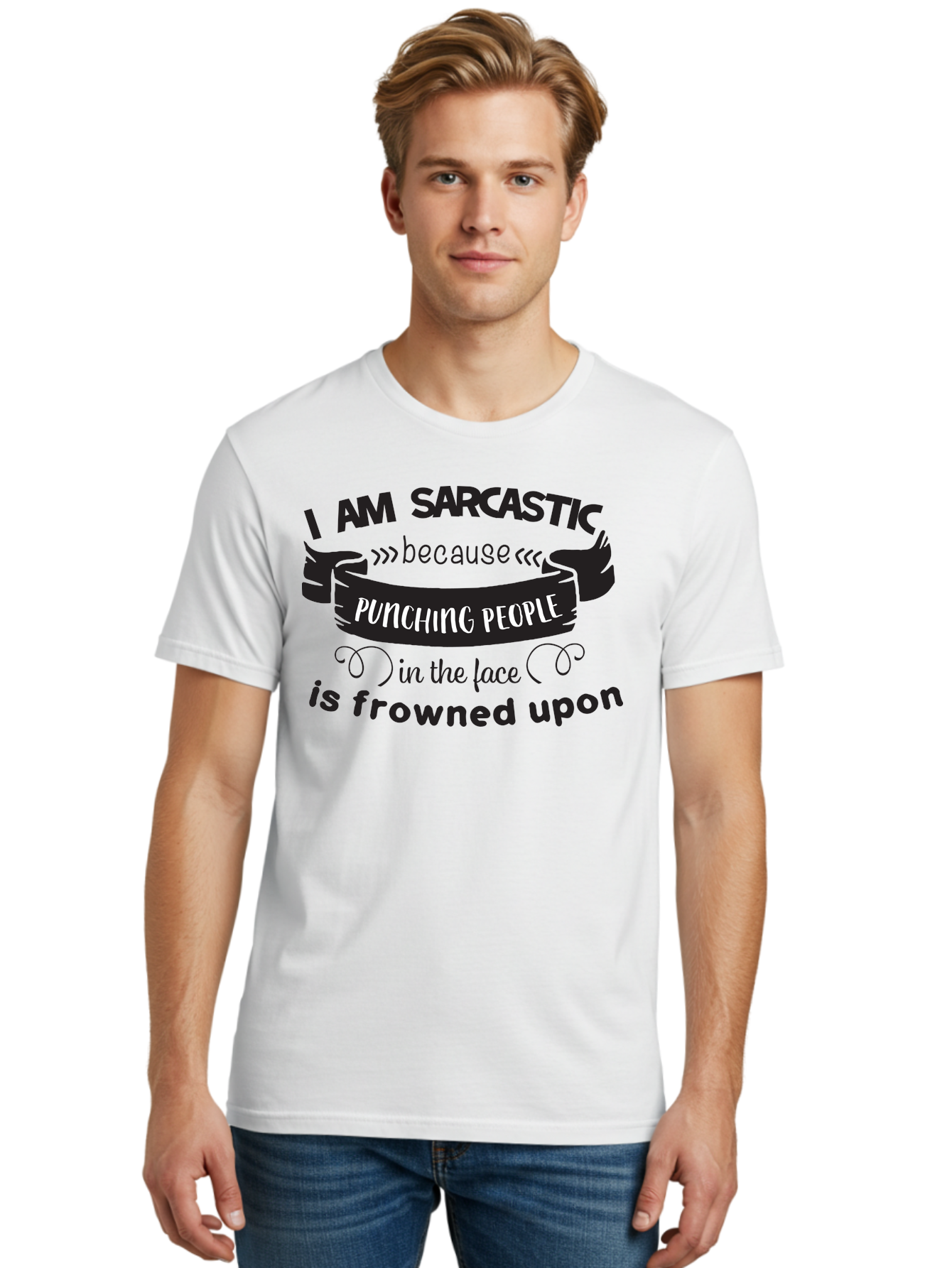 Sarcastic-Quote Men'S Graphic Tee, 100% Cotton, Comfortable Casual Summer Wear, Machine Washable, Sarcastic Quote, Funny Saying, Humorous Phrase, Snarky Humor, Witty Remark, Sass, Irony, Playful Banter, Cheeky Attitude Aad142