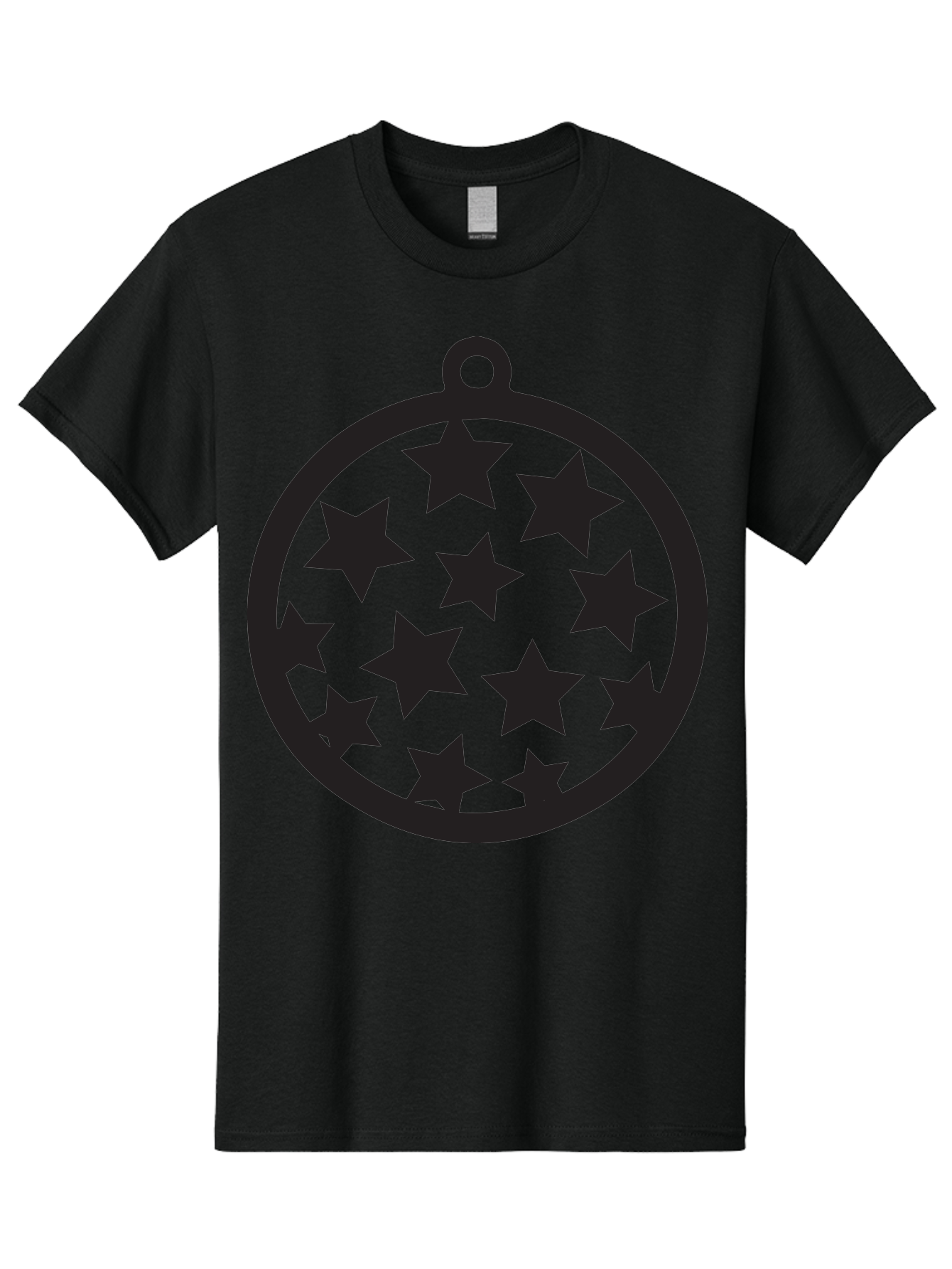 Seven-Star-Ball Men'S Graphic Tee, 100% Cotton, Comfortable Casual Summer Wear, Machine Washable, Seven Stars, Black Stars, Circular Frame, Ornament Design, Christmas Decoration, Festive Symbol, Star Pattern, Magic Symbol, Mystical Design Aad149