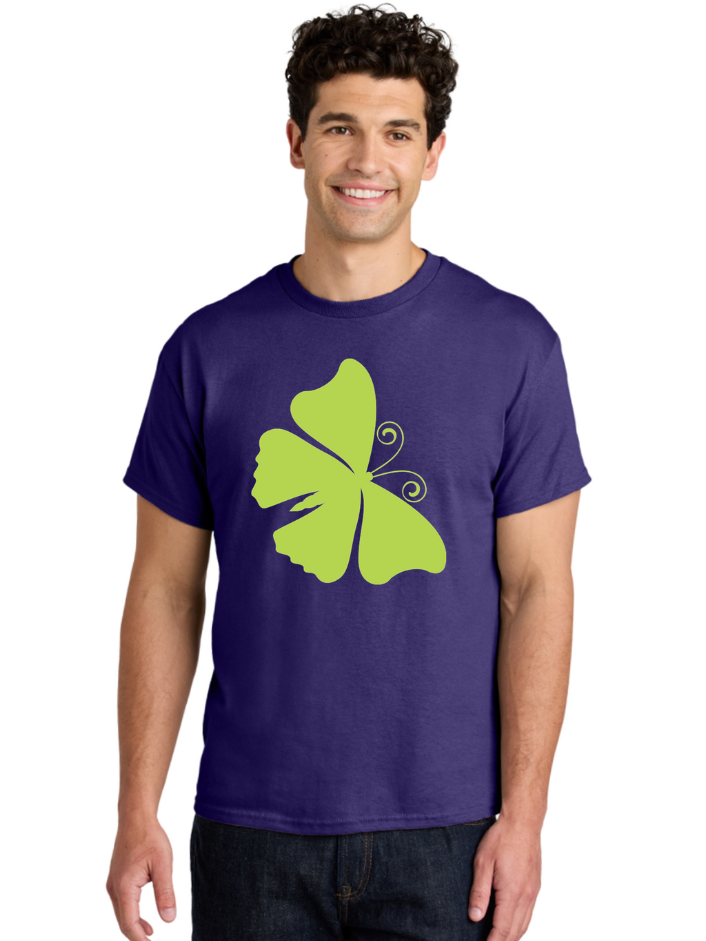 Shamrock-Graphic Men'S Graphic Tee, 100% Cotton, Comfortable Casual Summer Wear, Machine Washable, Clover Silhouette, Shamrock Graphic, Four-Leaf Clover, Irish Heritage, Luck Symbol, Green Leaf, Elegant Design, Minimalist Art, Simple Shapes Aad152