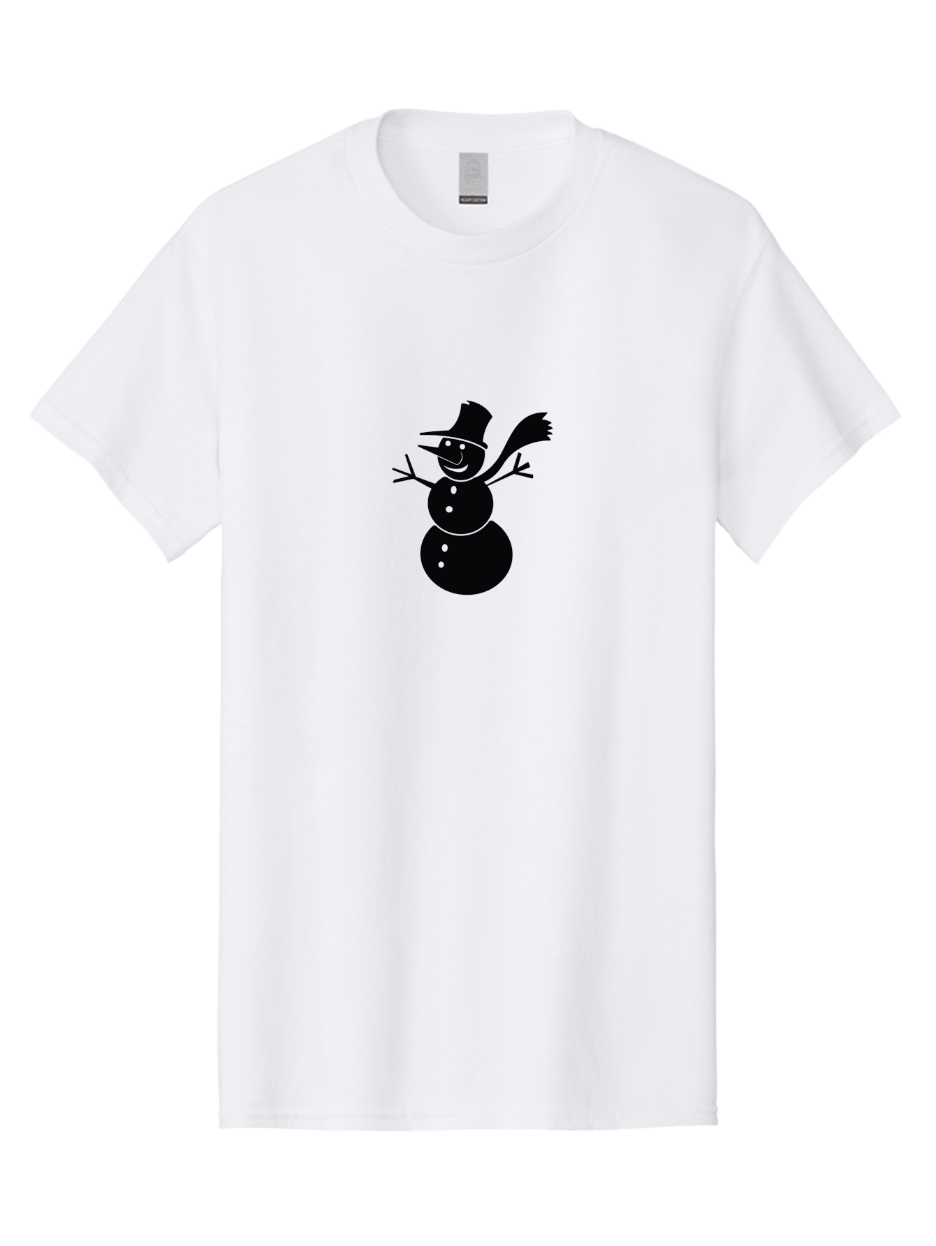 Snowman-1 Men'S Graphic Tee, 100% Cotton, Comfortable Casual Summer Wear, Machine Washable, Smiling Snowman, Waving Snowman, Winter Character, Festive Figure, Cartoon Snowman, Happy Snowman, Winter Fun, Snowman Illustration, Joyful Snowman, Aad179