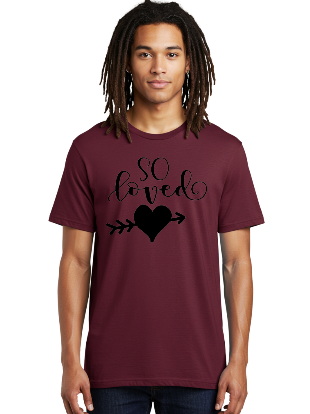 So-Loved Men'S Graphic Tee, 100% Cotton, Comfortable Casual Summer Wear, Machine Washable, Love Quote, Heart With Arrow, Valentines Day, Romantic Symbol, Love Message, Tender Feeling, Heartwarming, Love Inspiration Aad182