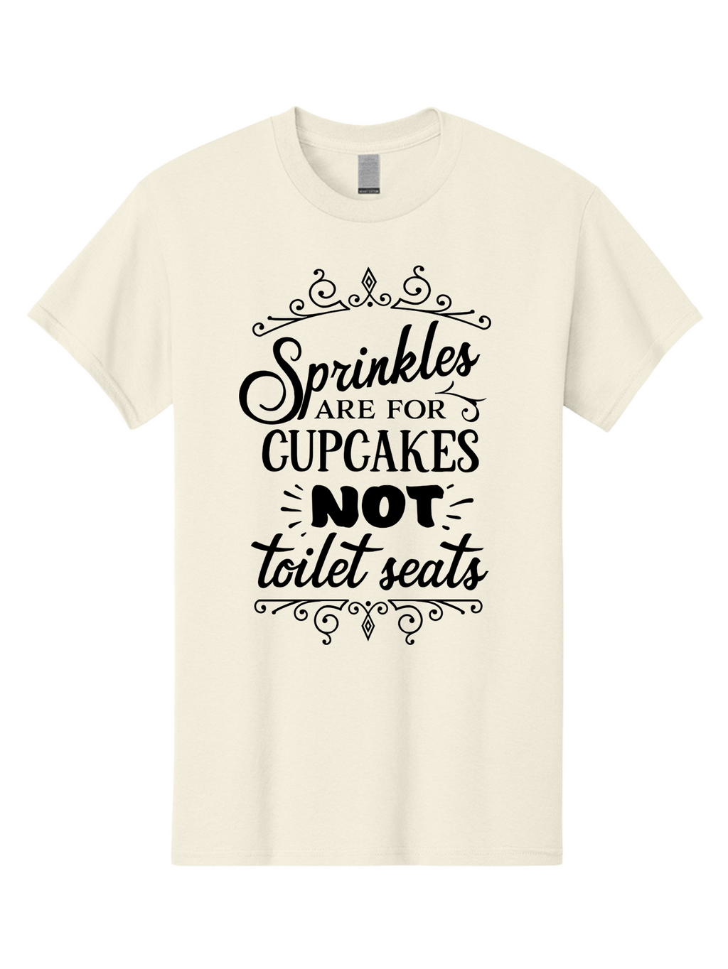 Sprinkles-Are-For-Cupcakes-Not-Toilet-Seats Men'S Graphic Tee, 100% Cotton, Comfortable Casual Summer Wear, Machine Washable, Funny Quote, Quirky Humor, Bathroom Decor, Cupcake Love, Sprinkle Theme, Toilet Humor, Cute Sign, Baking Humor, Aad193