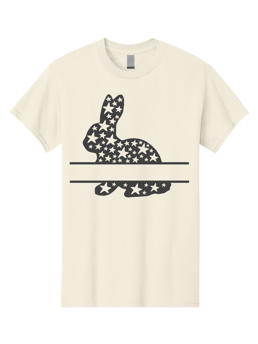 Star-Bunny Men'S Graphic Tee, 100% Cotton, Comfortable Casual Summer Wear, Machine Washable, Rabbit Silhouette, Decorative Stars, Minimalist Design, Modern Art, Artistic Expression, Star Pattern, Cute Rabbit Aad195