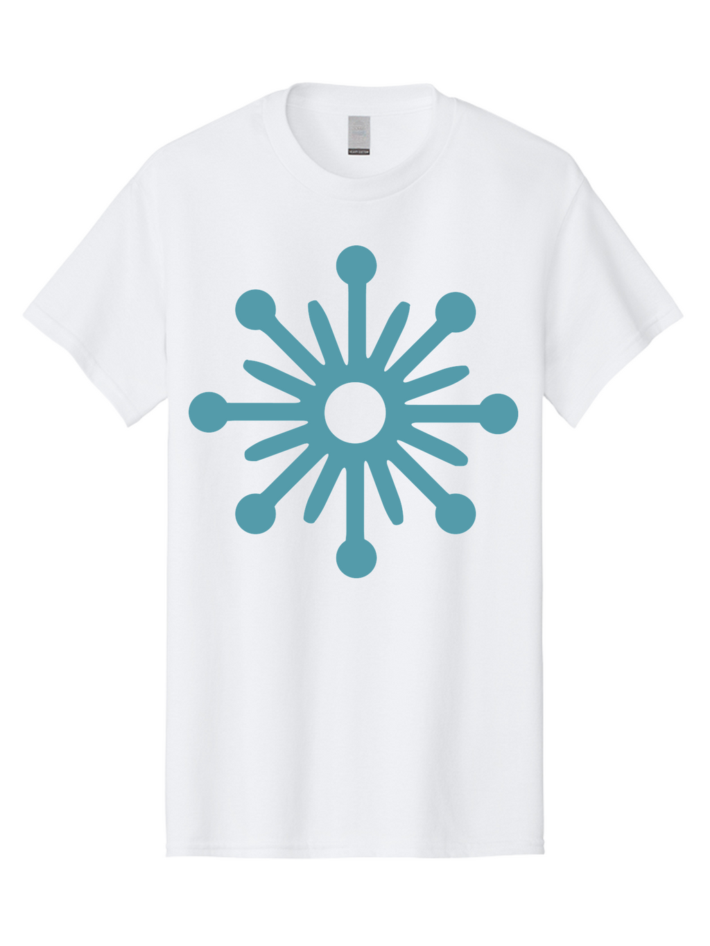 Stylized-Asterisk Men'S Graphic Tee, 100% Cotton, Comfortable Casual Summer Wear, Machine Washable, Stylized Virus Graphic, Abstract Microbiology, Symmetrical Design, Modern Iconography, Simple Shapes, Blue Symbol Aad206