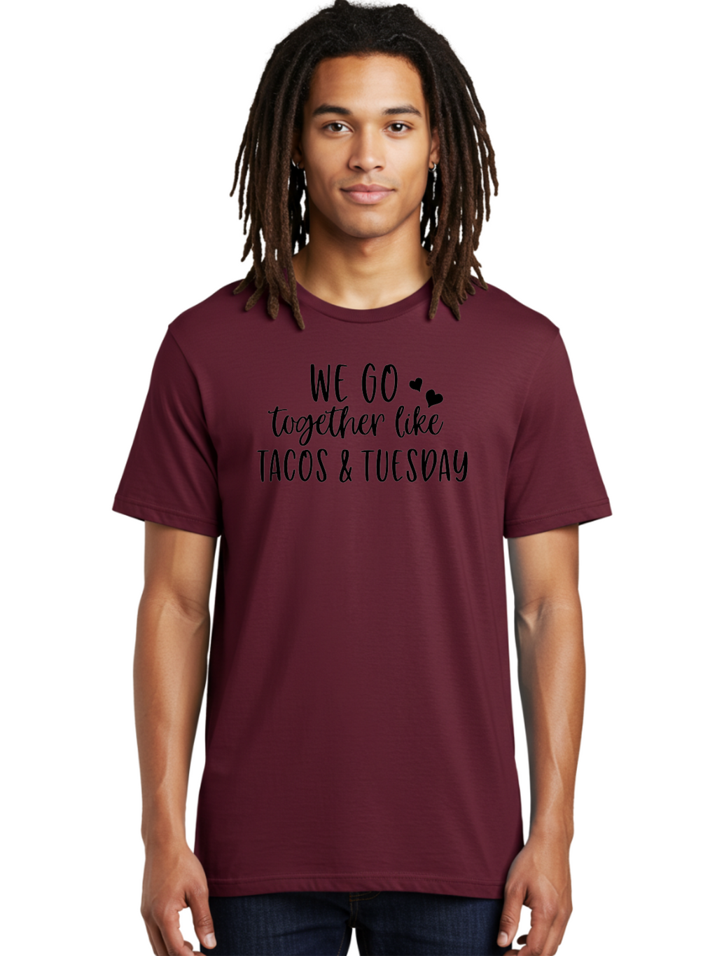 Tacos-Tuesday Men'S Graphic Tee, 100% Cotton, Comfortable Casual Summer Wear, Machine Washable, Tacos, Tuesday, Love Quote, Funny Quote, Couple Quote, Mexican Food, Heart, Quote Aad221