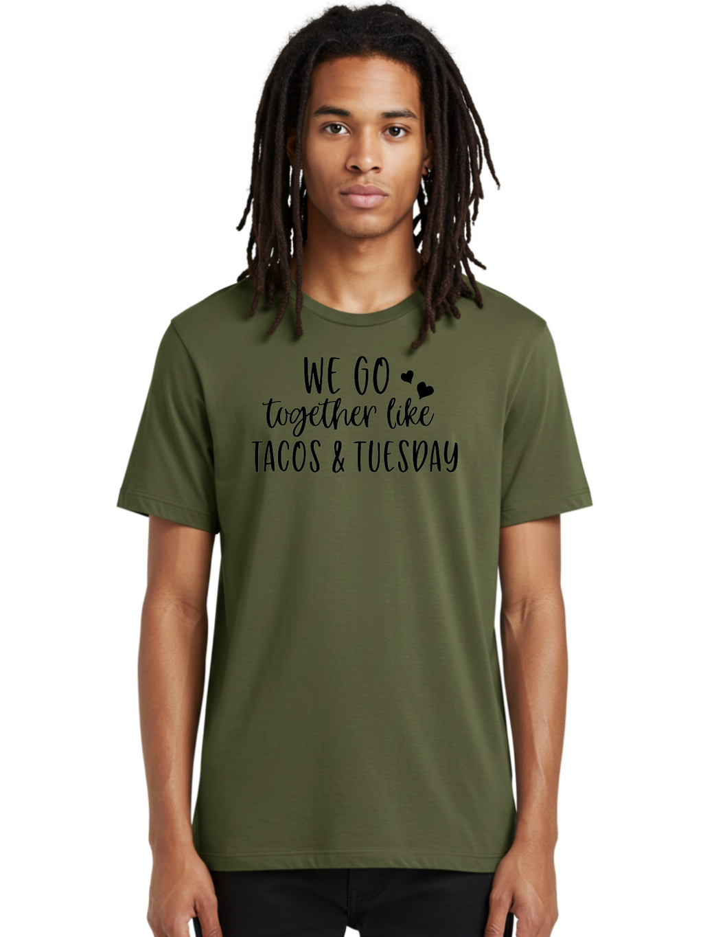 Tacos-Tuesday Men'S Graphic Tee, 100% Cotton, Comfortable Casual Summer Wear, Machine Washable, Tacos, Tuesday, Love Quote, Funny Quote, Couple Quote, Mexican Food, Heart, Quote Aad221