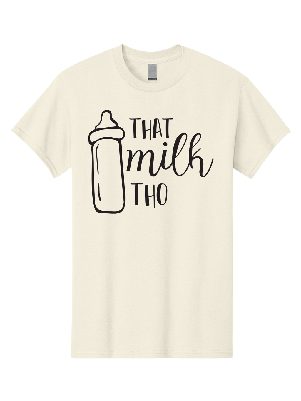 That-Milk-Tho Men'S Graphic Tee, 100% Cotton, Comfortable Casual Summer Wear, Machine Washable, Baby Bottle, Milk Bottle, Funny Quote, Mom Humor, Parenting Jokes, Cute Baby Accessories, Nursery Decor, Playful Sayings, Childbirth, Aad228