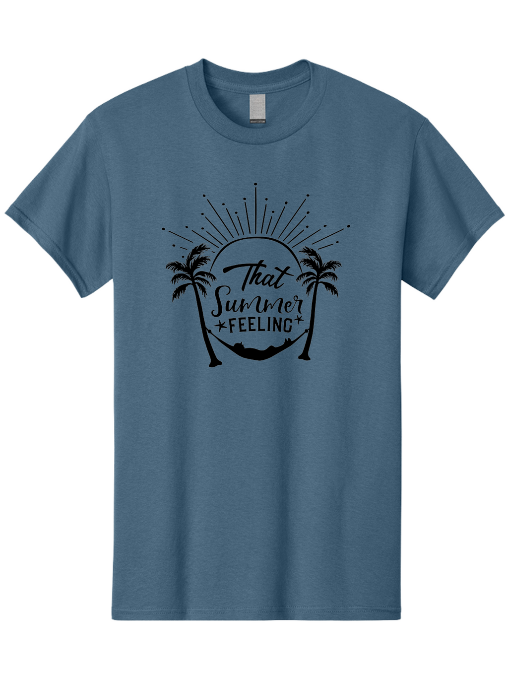 That-Summer-Feeling Men'S Graphic Tee, 100% Cotton, Comfortable Casual Summer Wear, Machine Washable, Summer Vibes, Tropical Getaway, Hammock Relaxation, Palm Trees, Vacation Mode, Summertime Fun, Feel-Good Atmosphere, Sunshine Aad229