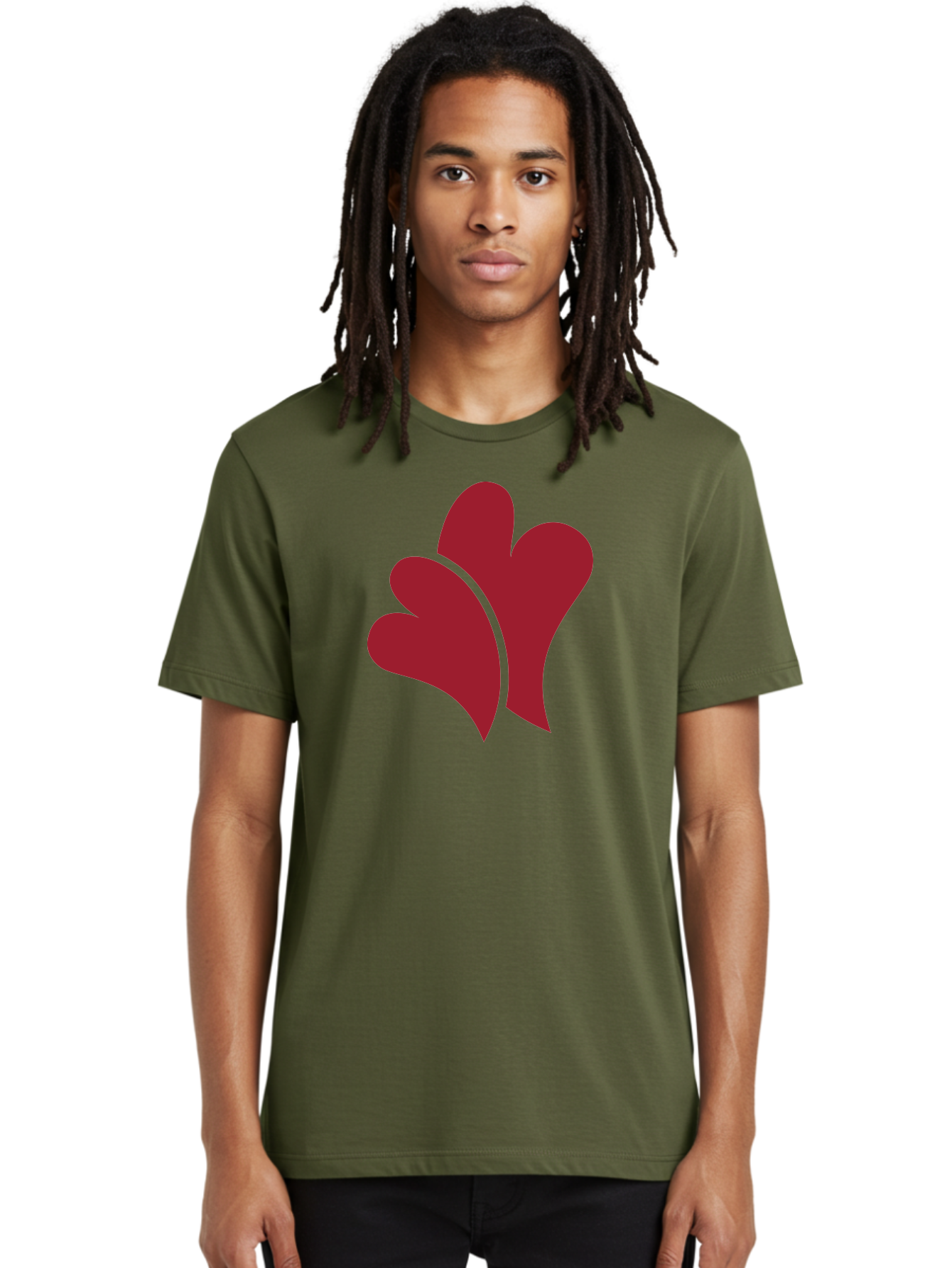 Three-Hearts-1 Men'S Graphic Tee, 100% Cotton, Comfortable Casual Summer Wear, Machine Washable, Three Red Hearts, Love Symbol, Heart Design, Red Color Scheme, Minimalist Art, Simple Shapes, Heart Illustration, Abstract Hearts, Symbol Of Love, Aad252