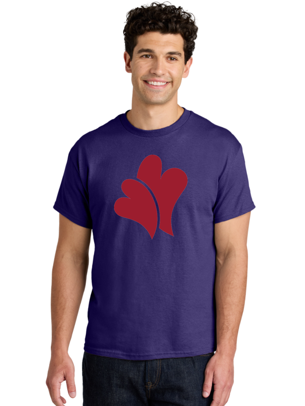 Three-Hearts-1 Men'S Graphic Tee, 100% Cotton, Comfortable Casual Summer Wear, Machine Washable, Three Red Hearts, Love Symbol, Heart Design, Red Color Scheme, Minimalist Art, Simple Shapes, Heart Illustration, Abstract Hearts, Symbol Of Love, Aad252