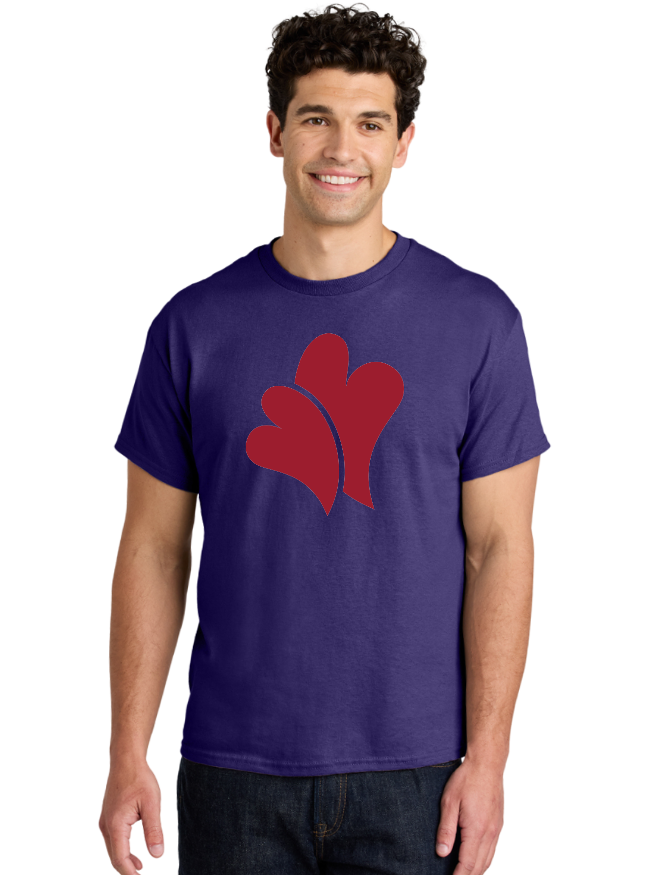 Three-Hearts-1 Men'S Graphic Tee, 100% Cotton, Comfortable Casual Summer Wear, Machine Washable, Three Red Hearts, Love Symbol, Heart Design, Red Color Scheme, Minimalist Art, Simple Shapes, Heart Illustration, Abstract Hearts, Symbol Of Love, Aad252