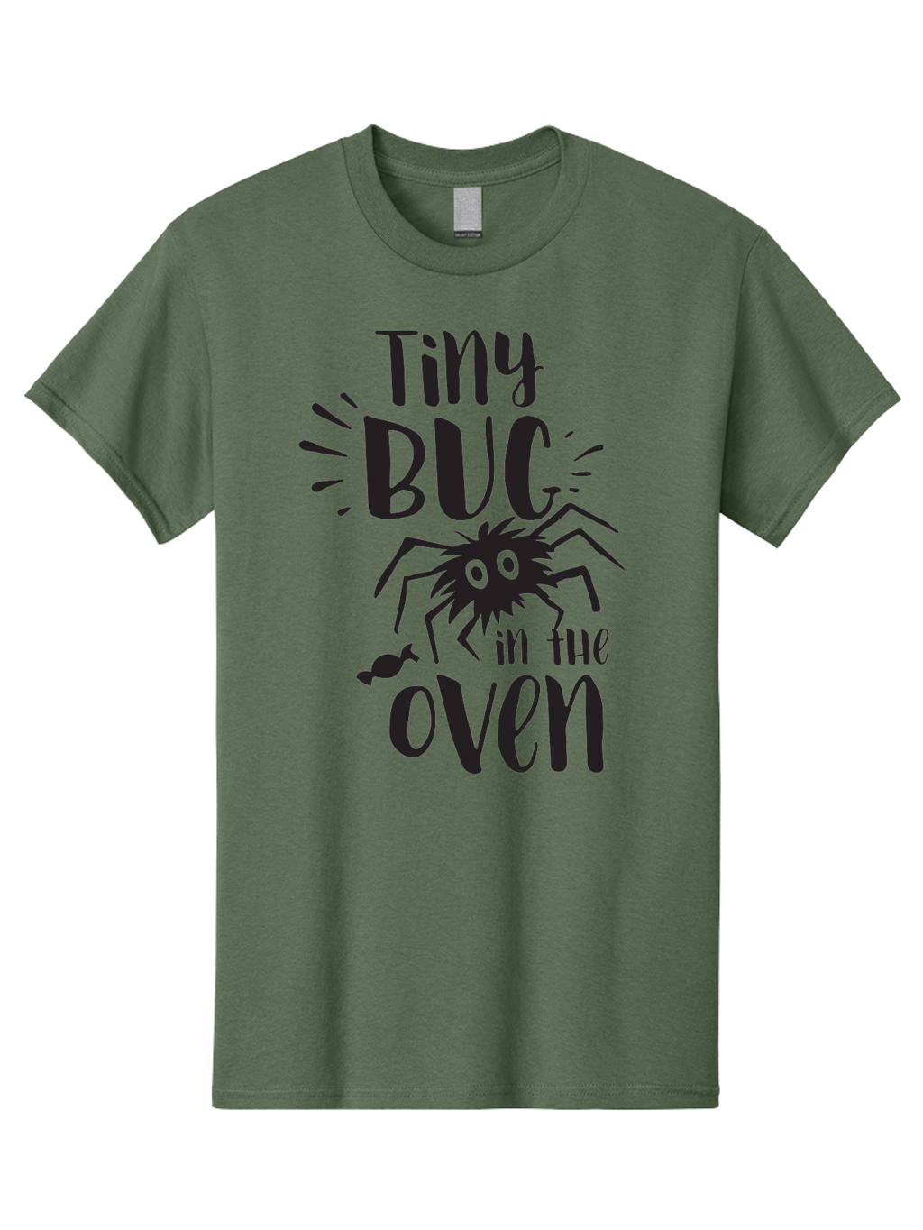 Tiny-Bug-In-The-Oven Men'S Graphic Tee, 100% Cotton, Comfortable Casual Summer Wear, Machine Washable, Funny Black Spider, Tiny Bug In The Oven Phrase, Quirky Kitchen Humor, Baked Goods, Playful, Cute, Cartoon-Style, Baking, Oven, Cooking Aad257