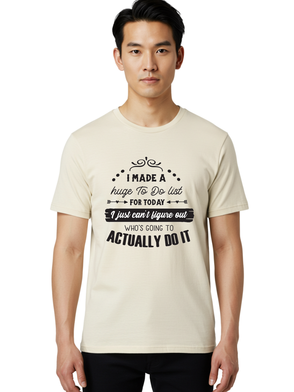To-Do-List Men'S Graphic Tee, 100% Cotton, Comfortable Casual Summer Wear, Machine Washable, Funny Quote, Humorous Saying, Office Humor, Workplace Jokes, Motivational Quote, Productivity Humor, To-Do List, Task Management, Funny Office Decor Aad262