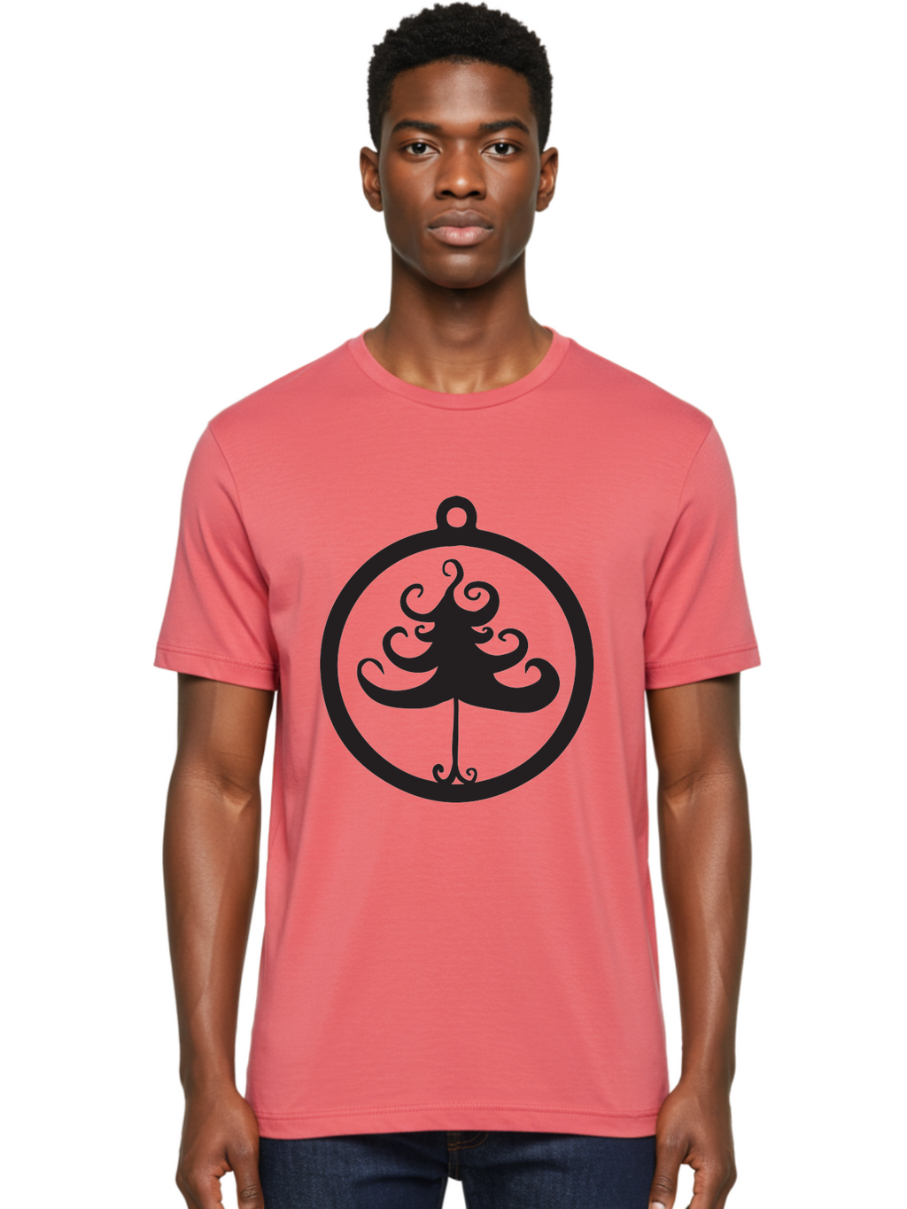Tree-Of-Life-Logo Men'S Graphic Tee, 100% Cotton, Comfortable Casual Summer Wear, Machine Washable, Evenstar Symbol, Lord Of The Rings, Fantasy Emblem, Elegant Design, Ornate Tree, Mystical Icon, Symbolic Representation, Stylized Artwork, Aad269
