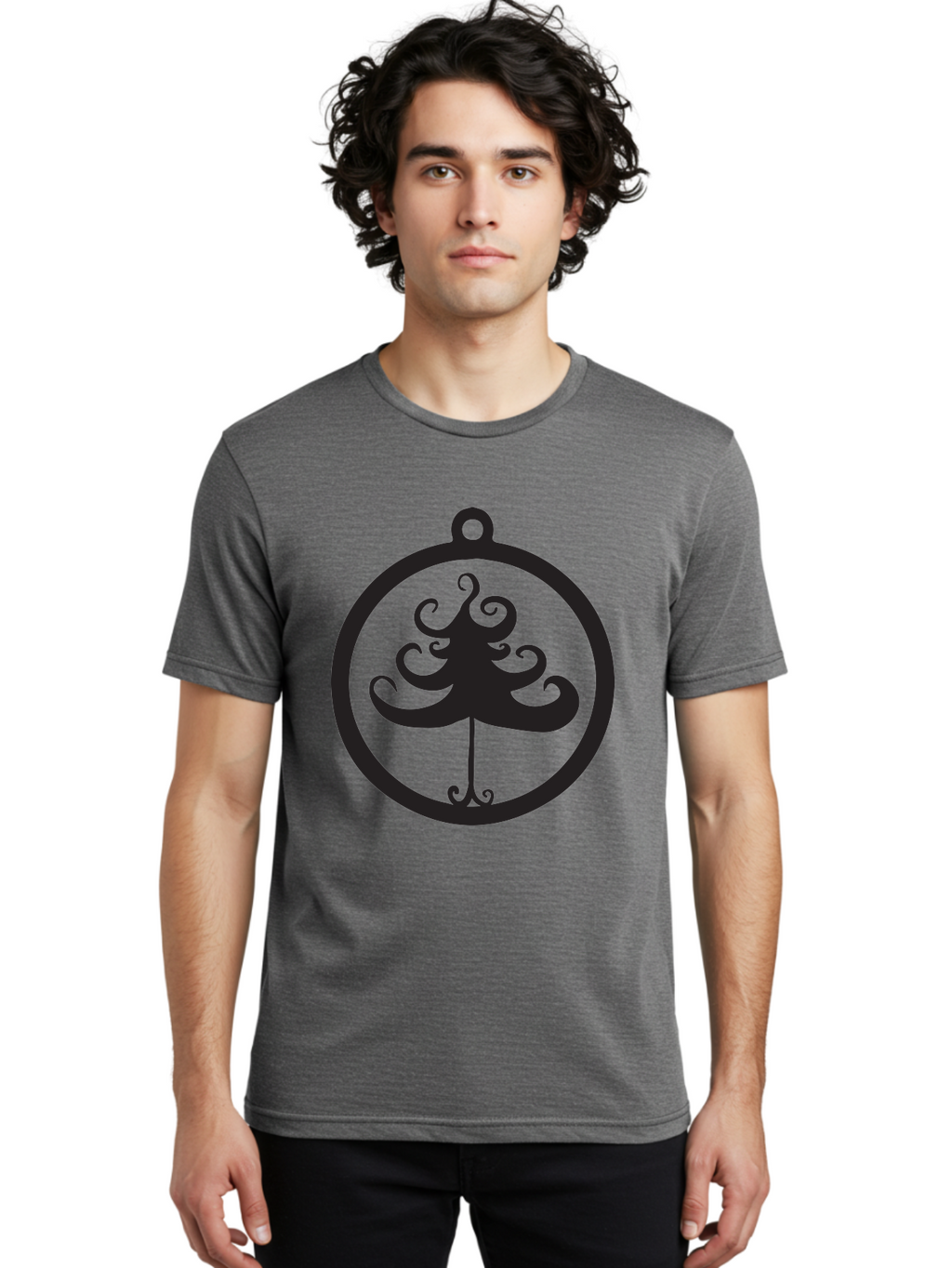Tree-Of-Life-Logo Men'S Graphic Tee, 100% Cotton, Comfortable Casual Summer Wear, Machine Washable, Evenstar Symbol, Lord Of The Rings, Fantasy Emblem, Elegant Design, Ornate Tree, Mystical Icon, Symbolic Representation, Stylized Artwork, Aad269