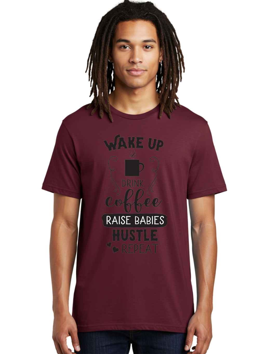Wake-Up-Drink-Coffee Men'S Graphic Tee, 100% Cotton, Comfortable Casual Summer Wear, Machine Washable, Coffee Quote, Morning Motivation, Parenting Humor, Daily Grind, Coffee Lover, Hustle Culture, Mom Life, Funny Quote, Inspirational Quote Aad285