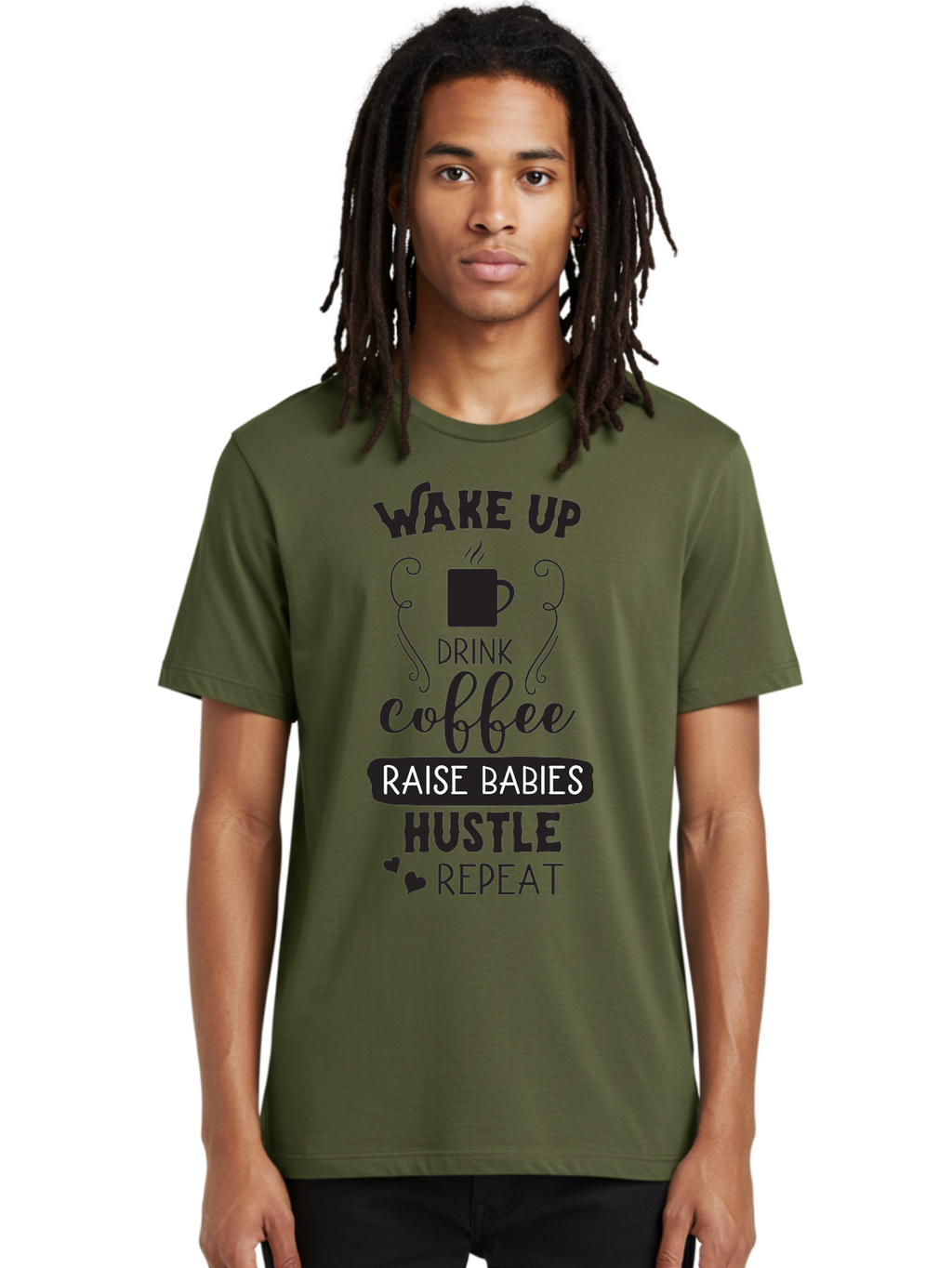 Wake-Up-Drink-Coffee Men'S Graphic Tee, 100% Cotton, Comfortable Casual Summer Wear, Machine Washable, Coffee Quote, Morning Motivation, Parenting Humor, Daily Grind, Coffee Lover, Hustle Culture, Mom Life, Funny Quote, Inspirational Quote Aad285