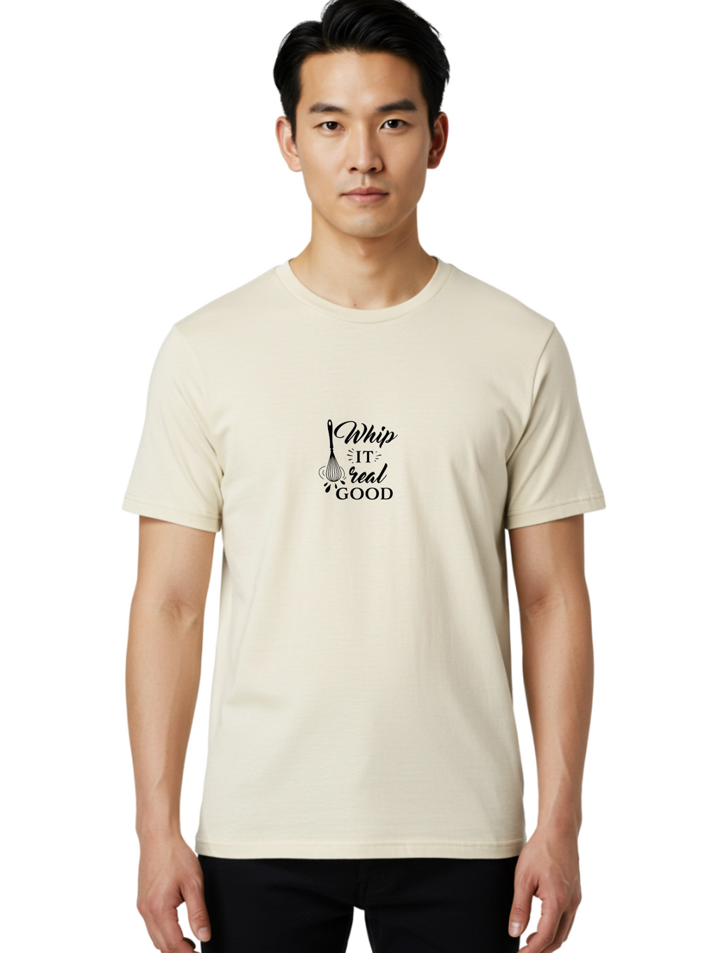 Whip-It-Real-Good Men'S Graphic Tee, 100% Cotton, Comfortable Casual Summer Wear, Machine Washable, Whisk Illustration, Cooking Inspiration, Baking Motivation, Kitchen Decor, Foodie Quote, Culinary Art, Recipe Graphics Aad311