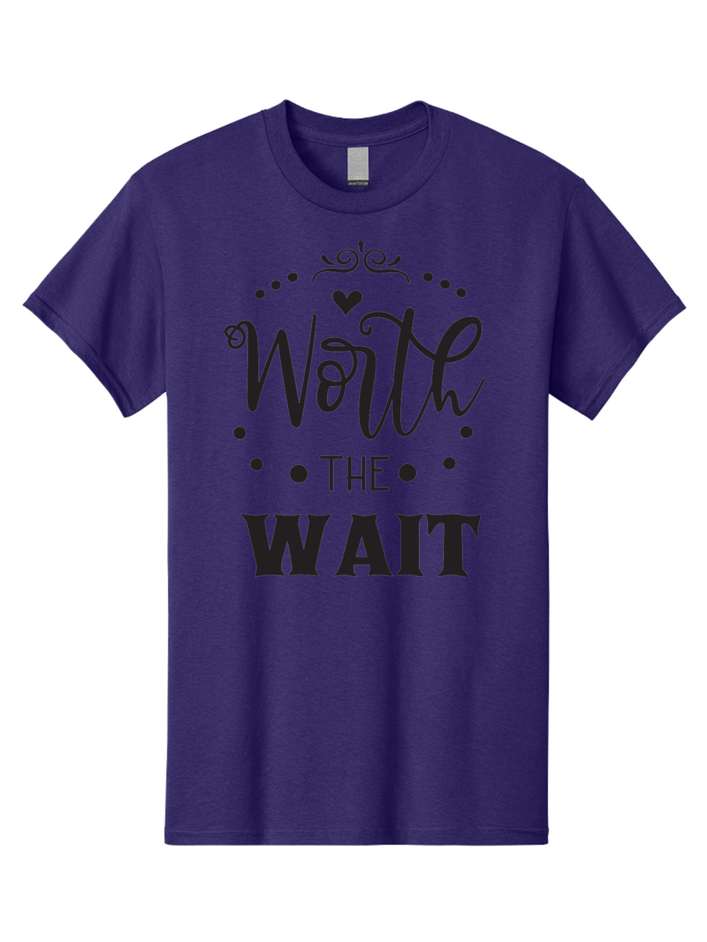 Worth-The-Wait-1 Men'S Graphic Tee, 100% Cotton, Comfortable Casual Summer Wear, Machine Washable, Motivational Quote, Worth The Wait, Inspirational Phrase, Waiting Is Worth It, Patience Is A Virtue, Positive Affirmation, Encouraging Words Aad318