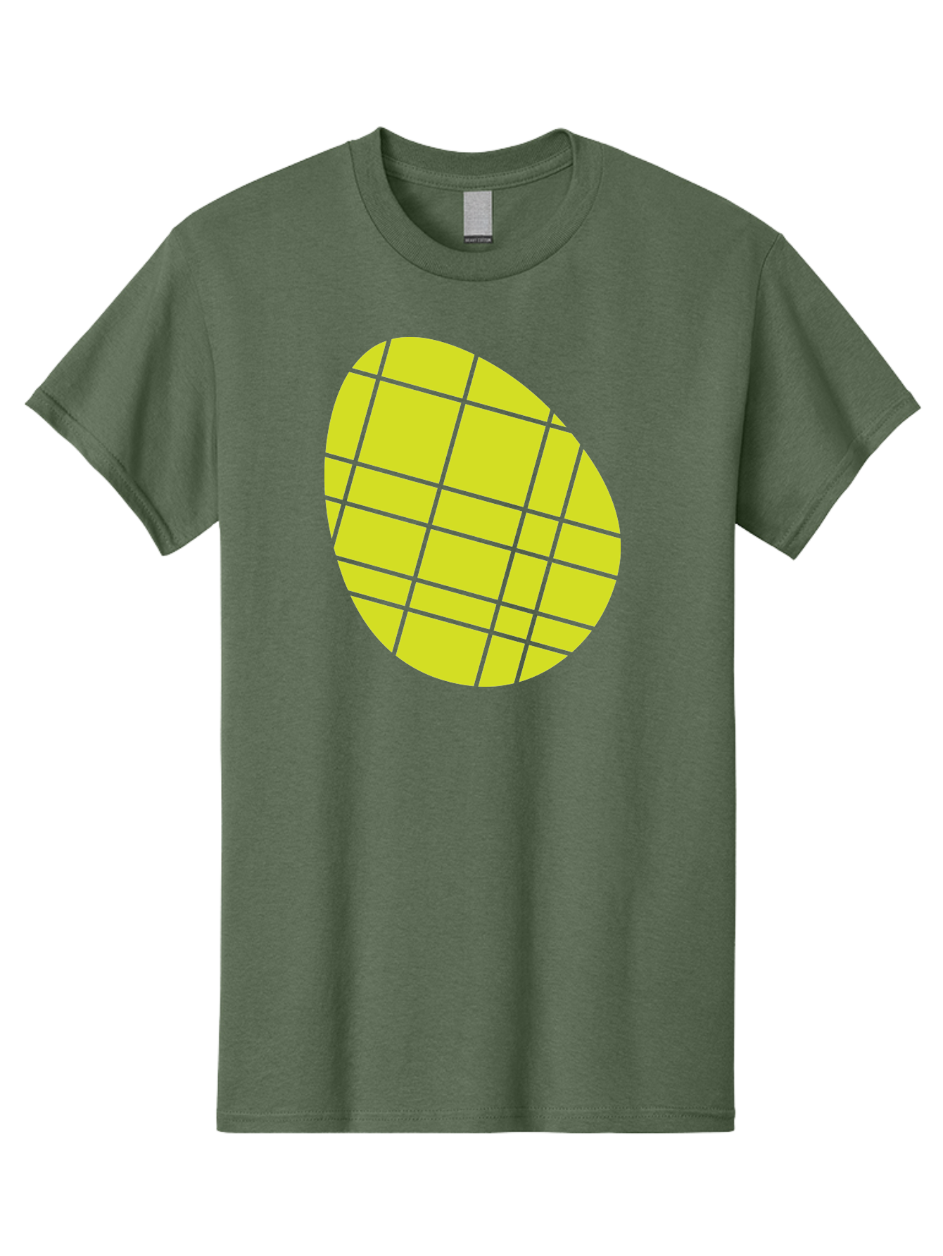 Yellow-Grid Men'S Graphic Tee, 100% Cotton, Comfortable Casual Summer Wear, Machine Washable, Yellow Circle, Grid Pattern, Geometric Shape, Modern Design, Abstract Art, Simple Graphics, Grid Lines, Vibrant Colors Aad326