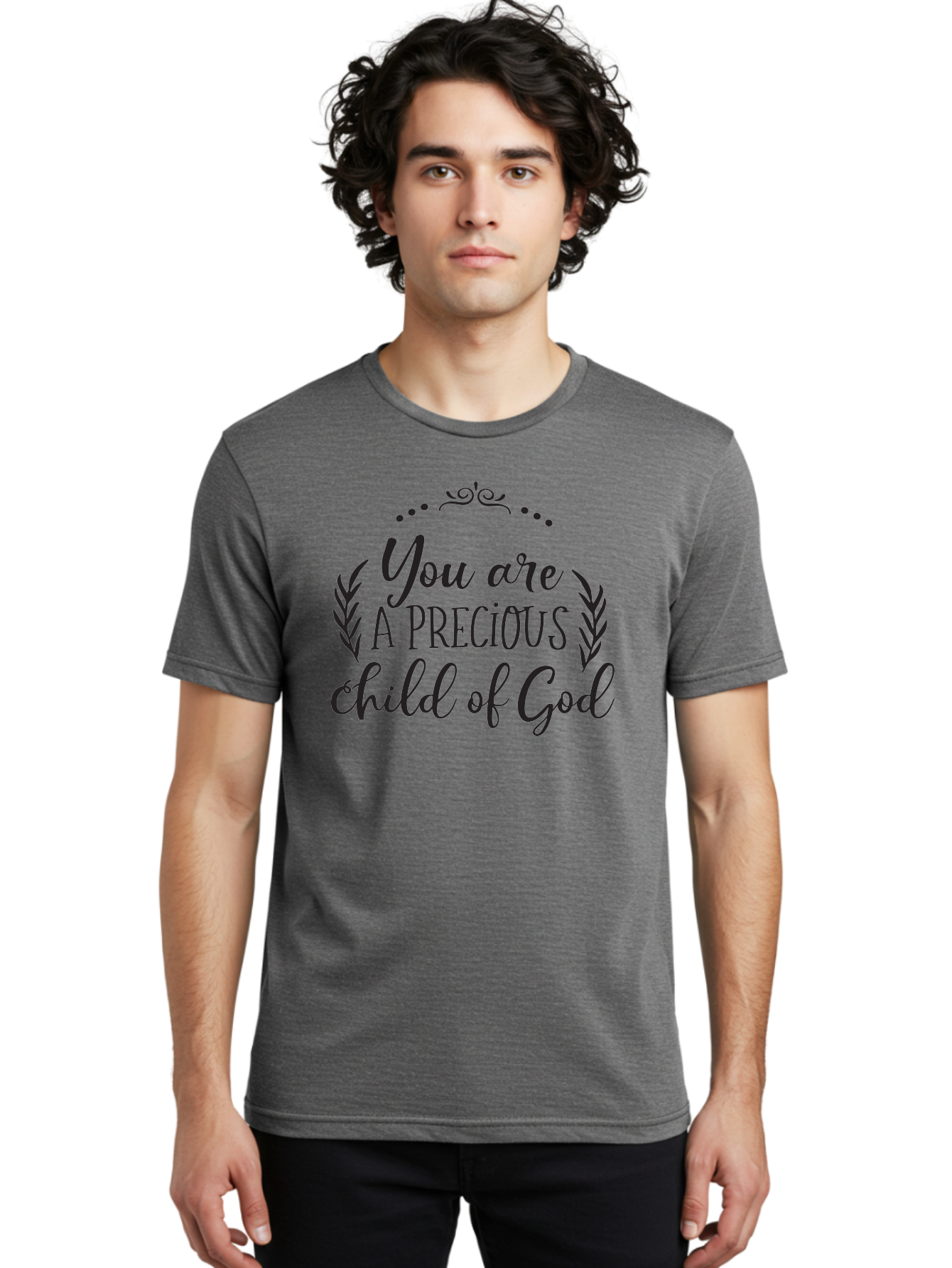 You-Are-A-Precious-Child-Of-God Men'S Graphic Tee, 100% Cotton, Comfortable Casual Summer Wear, Machine Washable, Inspirational Quote, Motivational Quote, Uplifting Message, Positive Affirmation, Child Of God, Precious Child, Aad329