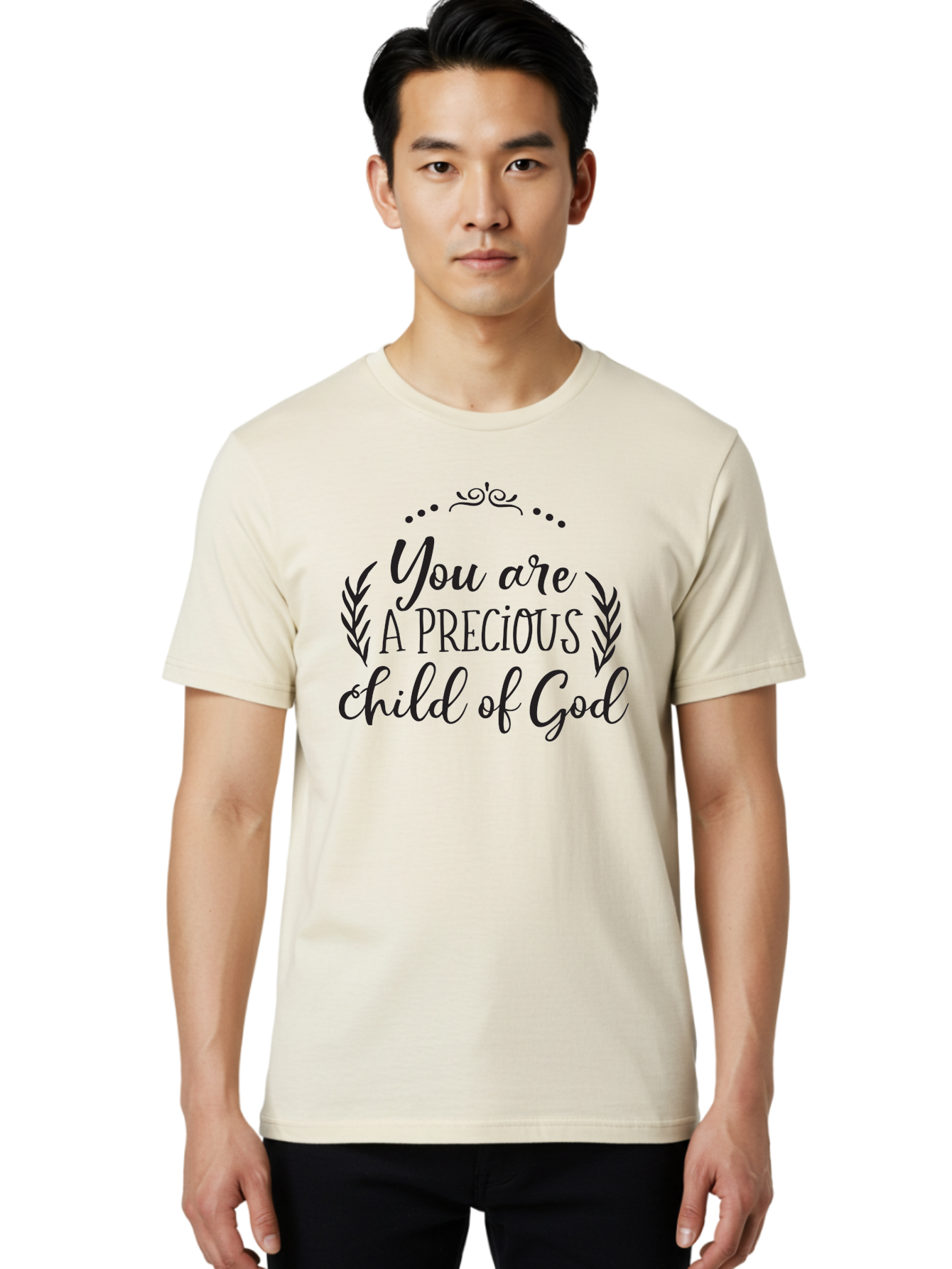 You-Are-A-Precious-Child-Of-God Men'S Graphic Tee, 100% Cotton, Comfortable Casual Summer Wear, Machine Washable, Inspirational Quote, Motivational Quote, Uplifting Message, Positive Affirmation, Child Of God, Precious Child, Aad329