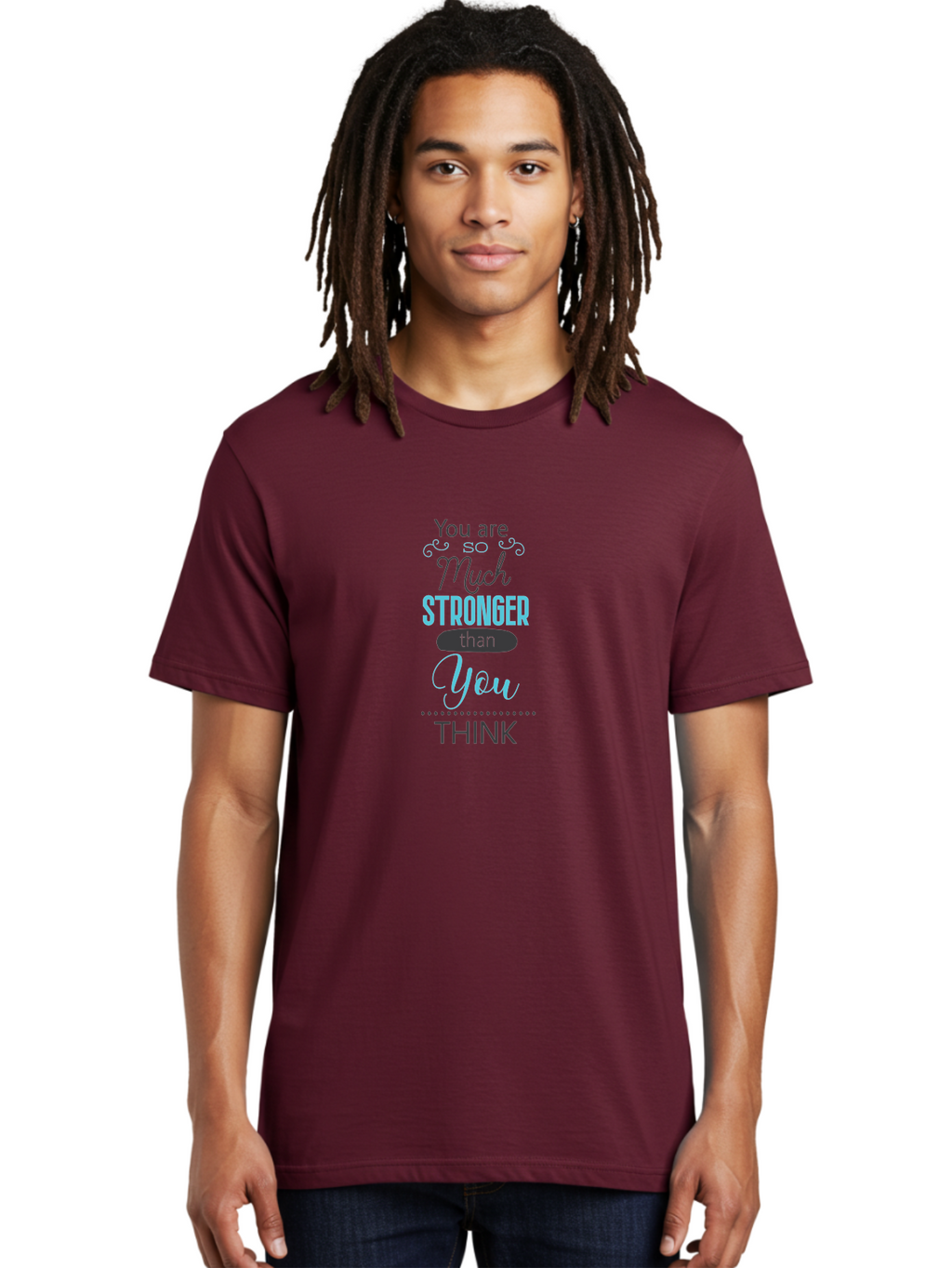 You-Are-Much-Stronger-Than-You-Think Men'S Graphic Tee, 100% Cotton, Comfortable Casual Summer Wear, Machine Washable, Motivational Quote, Inspirational Message, Empowerment, Confidence Booster, Positive Affirmation, Inner Strength Aad331