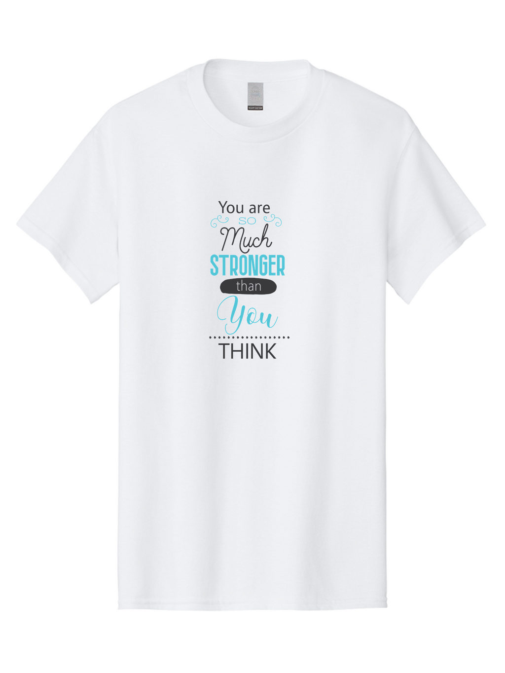 You-Are-Much-Stronger-Than-You-Think Men'S Graphic Tee, 100% Cotton, Comfortable Casual Summer Wear, Machine Washable, Motivational Quote, Inspirational Message, Empowerment, Confidence Booster, Positive Affirmation, Inner Strength Aad331