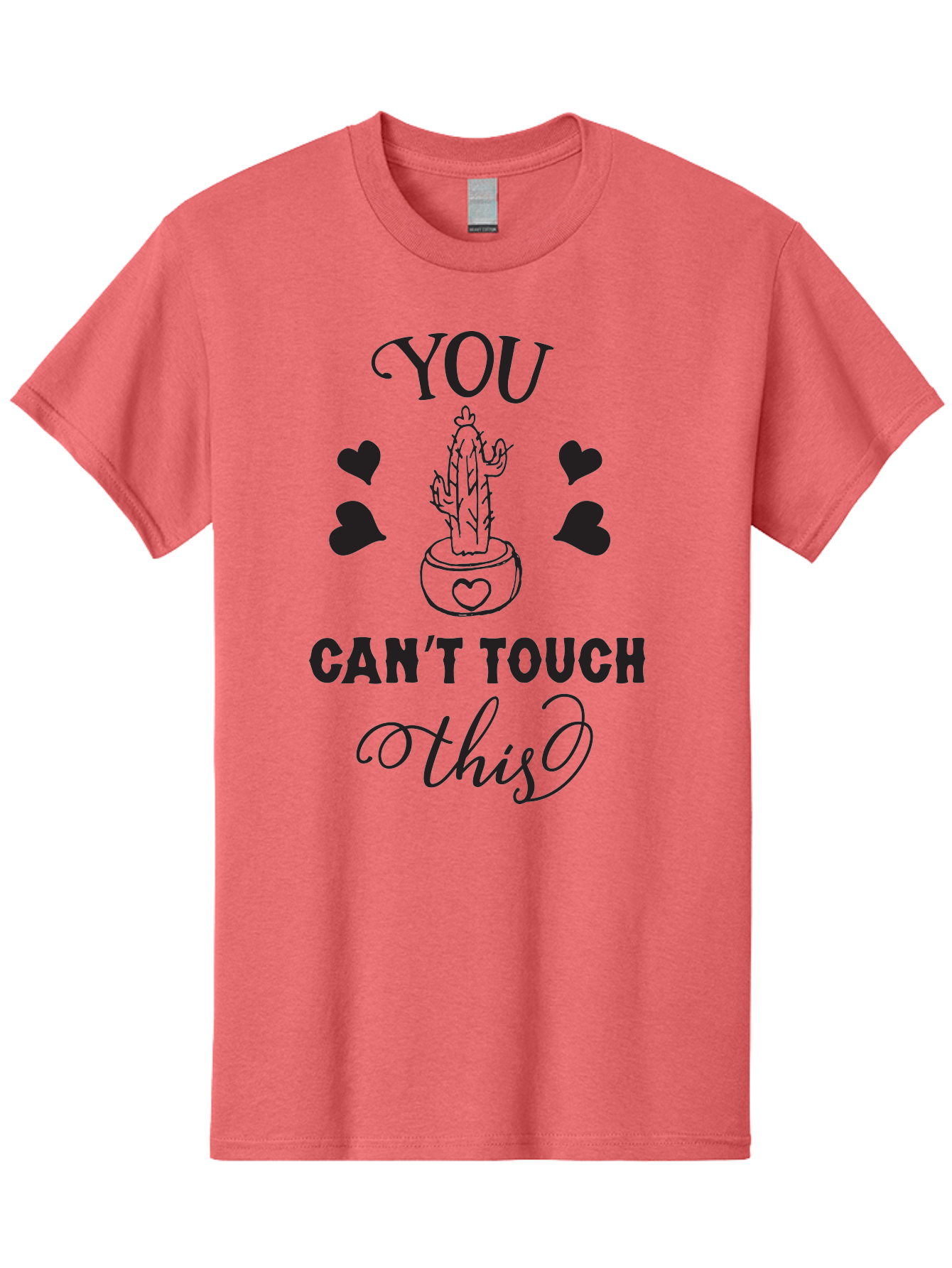You-Can-T-Touch-This Men'S Graphic Tee, 100% Cotton, Comfortable Casual Summer Wear, Machine Washable, Cactus Pun, Funny Cactus, Prickly Humor, Playful Design, Humorous Quote, Witty Saying, Cactus Love, Heartwarming Humor Aad340