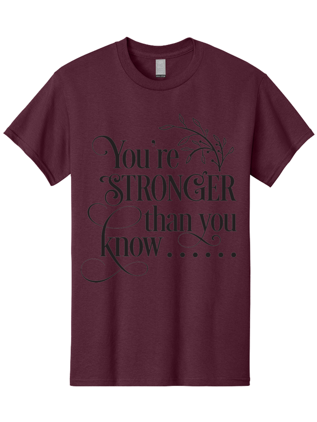 You-Re-Stronger-Than-You-Know Men'S Graphic Tee, 100% Cotton, Comfortable Casual Summer Wear, Machine Washable, Motivational Quote, Inspirational Message, Strength, Positivity, Empowerment, Encouragement, Inner Strength, Self-Improvement Aad347