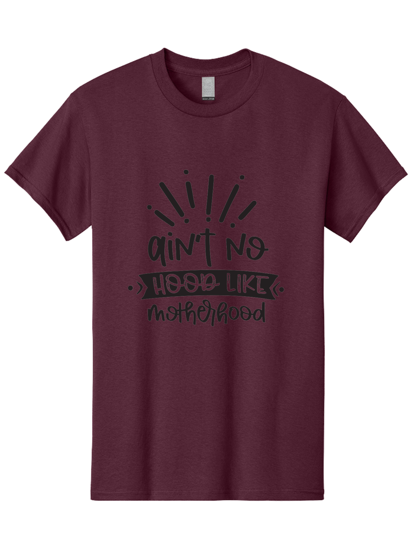 Ain-T-No-Hood-Like-Motherhood Men'S Graphic Tee, 100% Cotton, Comfortable Casual Summer Wear, Machine Washable, Funny Motherhood Quote, Playful Typography, Unique Fonts, Motherhood Humor, Parenting Jokes, Funny Mother Quotes, Mom Life, Aad355