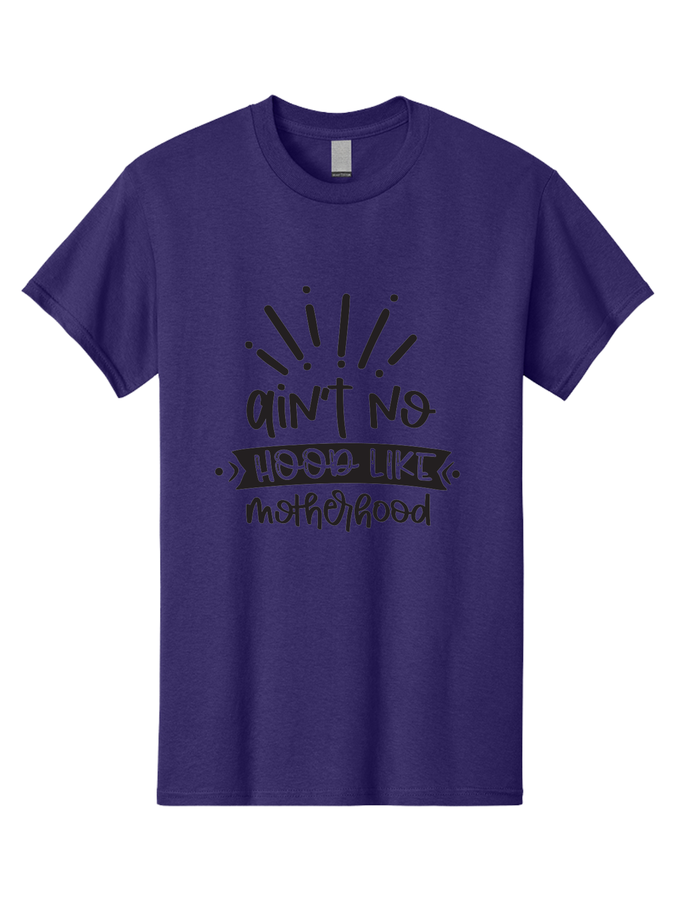 Ain-T-No-Hood-Like-Motherhood Men'S Graphic Tee, 100% Cotton, Comfortable Casual Summer Wear, Machine Washable, Funny Motherhood Quote, Playful Typography, Unique Fonts, Motherhood Humor, Parenting Jokes, Funny Mother Quotes, Mom Life, Aad355