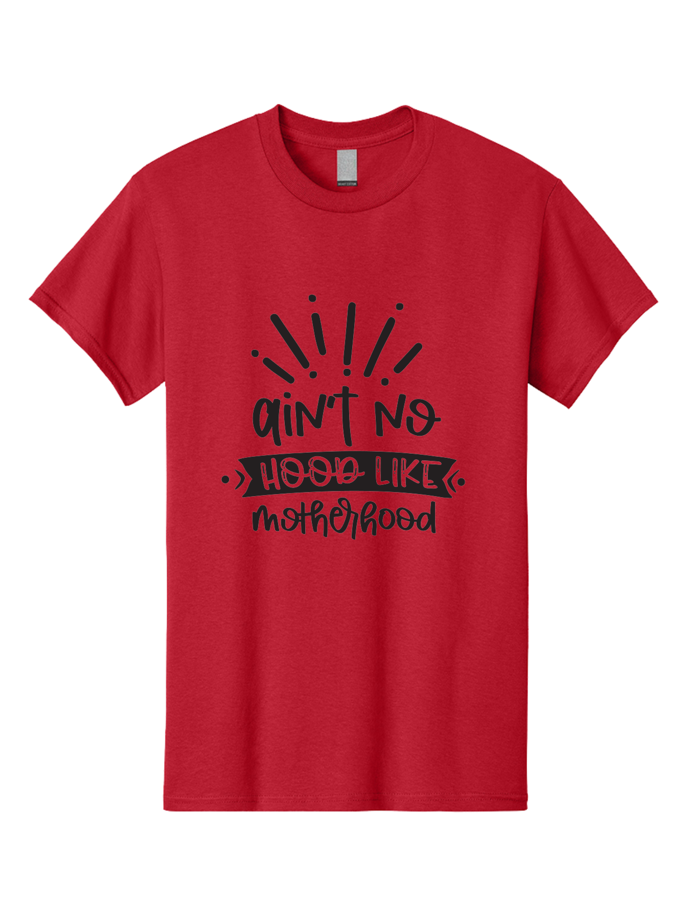 Ain-T-No-Hood-Like-Motherhood Men'S Graphic Tee, 100% Cotton, Comfortable Casual Summer Wear, Machine Washable, Funny Motherhood Quote, Playful Typography, Unique Fonts, Motherhood Humor, Parenting Jokes, Funny Mother Quotes, Mom Life, Aad355