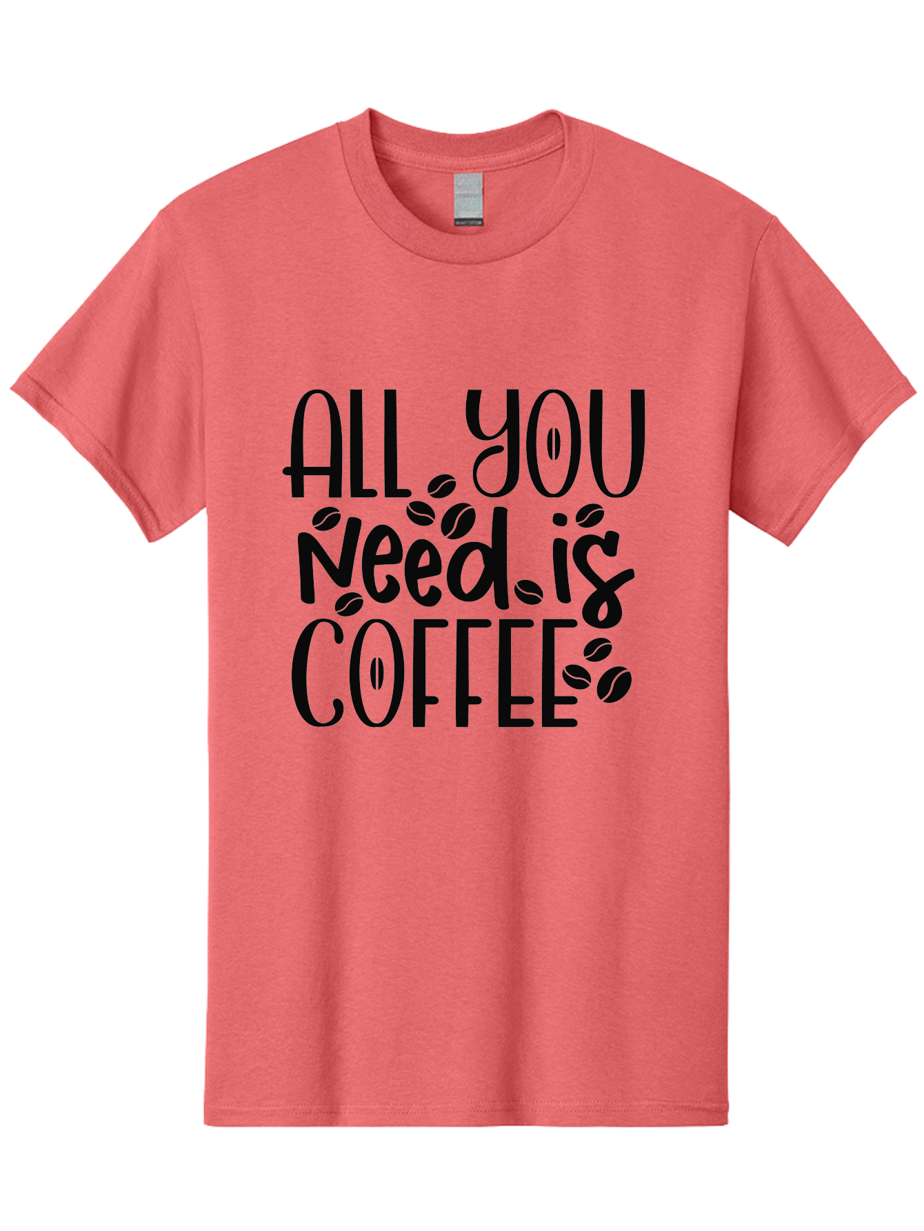 All-You-Need-Is-Coffee Men'S Graphic Tee, 100% Cotton, Comfortable Casual Summer Wear, Machine Washable, Coffee Lover Quote, Coffee Beans, Caffeine Fix, Coffee Motivation, Coffee Inspiration, Coffee Culture, Coffee Quote Aad356