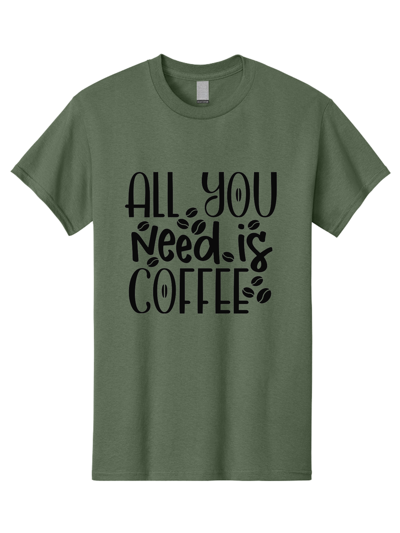 All-You-Need-Is-Coffee Men'S Graphic Tee, 100% Cotton, Comfortable Casual Summer Wear, Machine Washable, Coffee Lover Quote, Coffee Beans, Caffeine Fix, Coffee Motivation, Coffee Inspiration, Coffee Culture, Coffee Quote Aad356