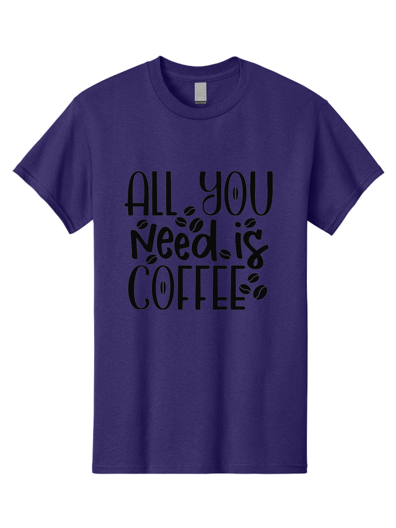 All-You-Need-Is-Coffee Men'S Graphic Tee, 100% Cotton, Comfortable Casual Summer Wear, Machine Washable, Coffee Lover Quote, Coffee Beans, Caffeine Fix, Coffee Motivation, Coffee Inspiration, Coffee Culture, Coffee Quote Aad356