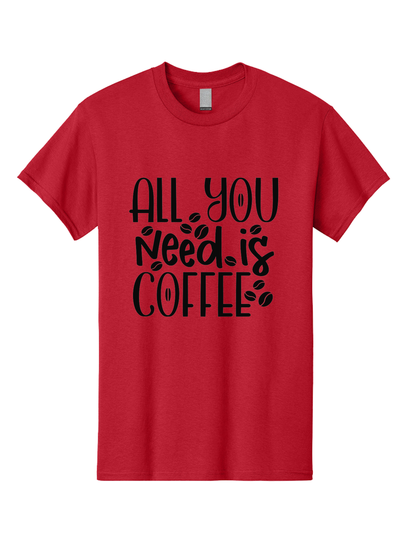All-You-Need-Is-Coffee Men'S Graphic Tee, 100% Cotton, Comfortable Casual Summer Wear, Machine Washable, Coffee Lover Quote, Coffee Beans, Caffeine Fix, Coffee Motivation, Coffee Inspiration, Coffee Culture, Coffee Quote Aad356